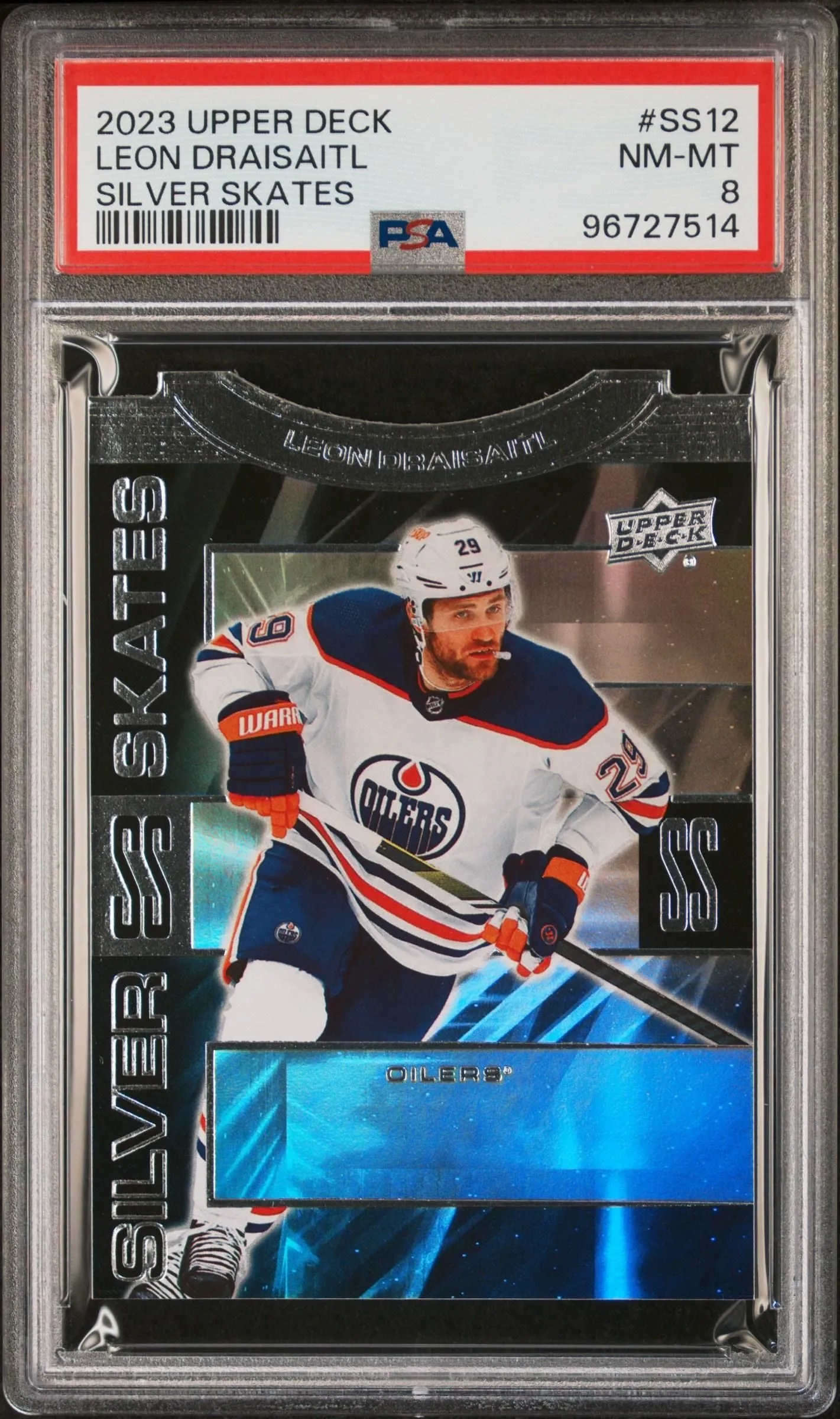 Product image for 2023 Upper Deck Extended Series Leon Draisaitl Silver Skates PSA 8