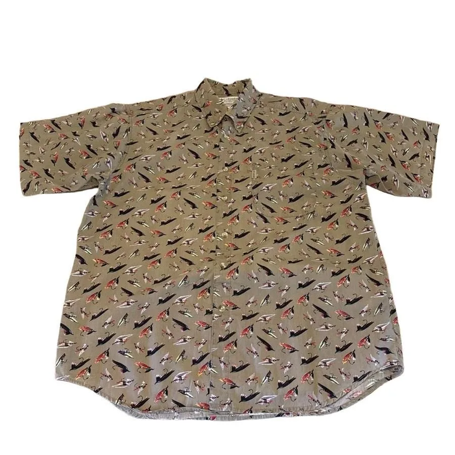 Product image for Columbia Fishing Button Down Shirt L Men Multicolor Cotton Outdoor Camping