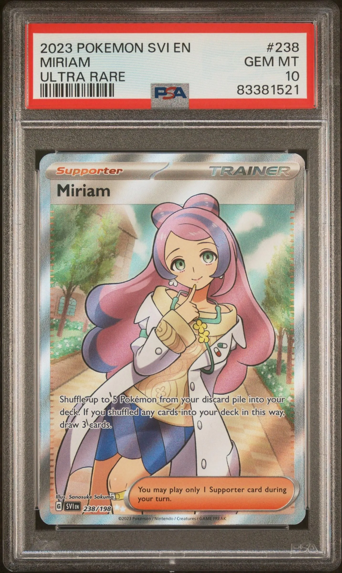 miriam pokemon card full art Pokemon Nurse Miriam & Mareanie Holographic Card Sleeves – Kado Supplies