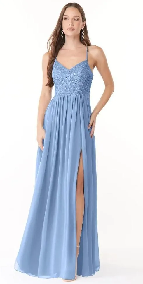 Azazie Kelia Bridesmaid Wedding Guest Dress Steel Blue Size 6 NWT $119   Whatnot: Shop, Sell, Connect