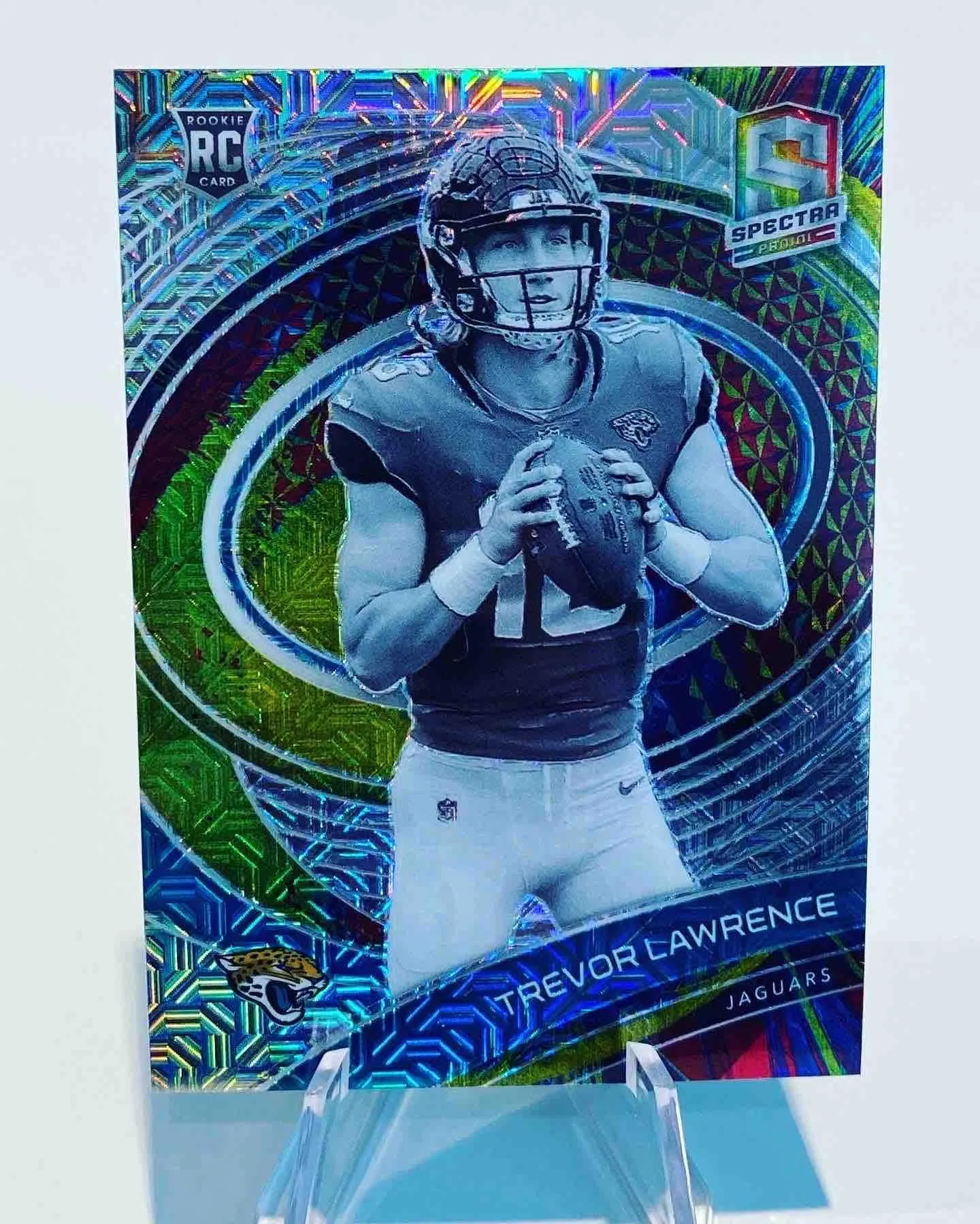 Product image for 2021 PANINI SPECTRA TREVOR LAWRENCE ROOKIE RC META VARIATION SSP /25 — JACKSONVILLE JAGUARS