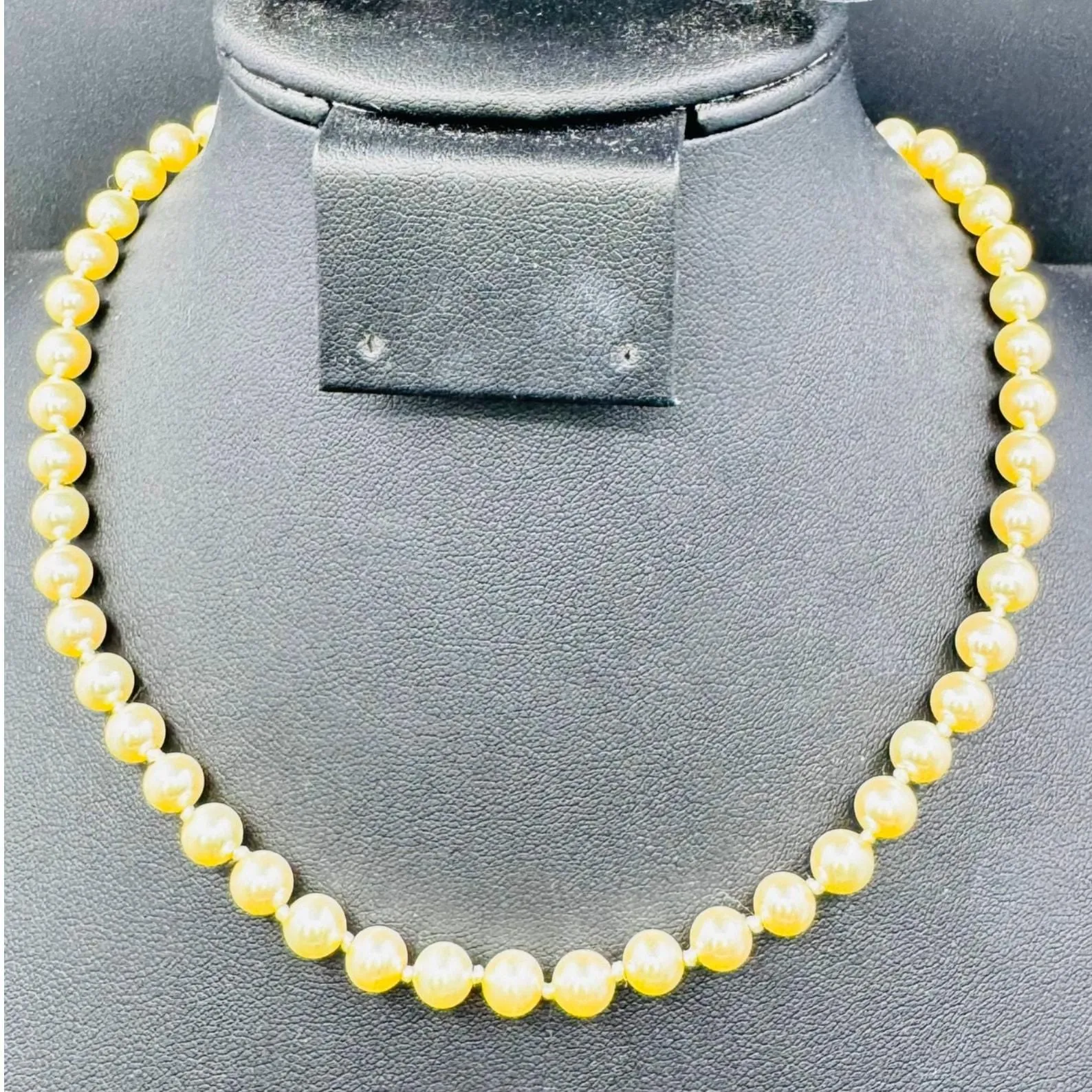 Product image for 15 inches Imitation Pearl Necklace Knotted in Between with Special Clasps 