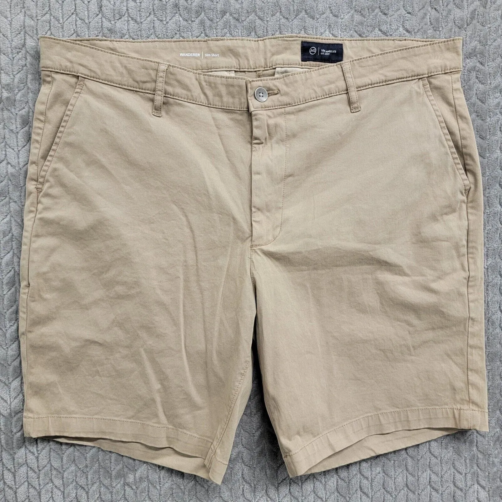 Product image for ADRIANO GOLDSCHMIED Mens Shorts The WANDERER Slim Fit Size 40 Khaki Tan