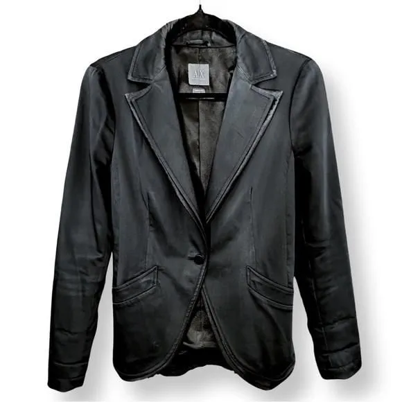 Product image for [ ARMANI EXCHANGE ] Deep Navy Tuxedo Blazer w/Black Satin Trim : M : Like New
