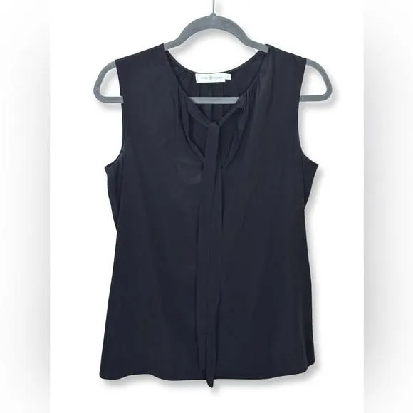 Product image for [ TORY BURCH ] Black Tie Neckline Sleeveless Blouse : Like New : 4