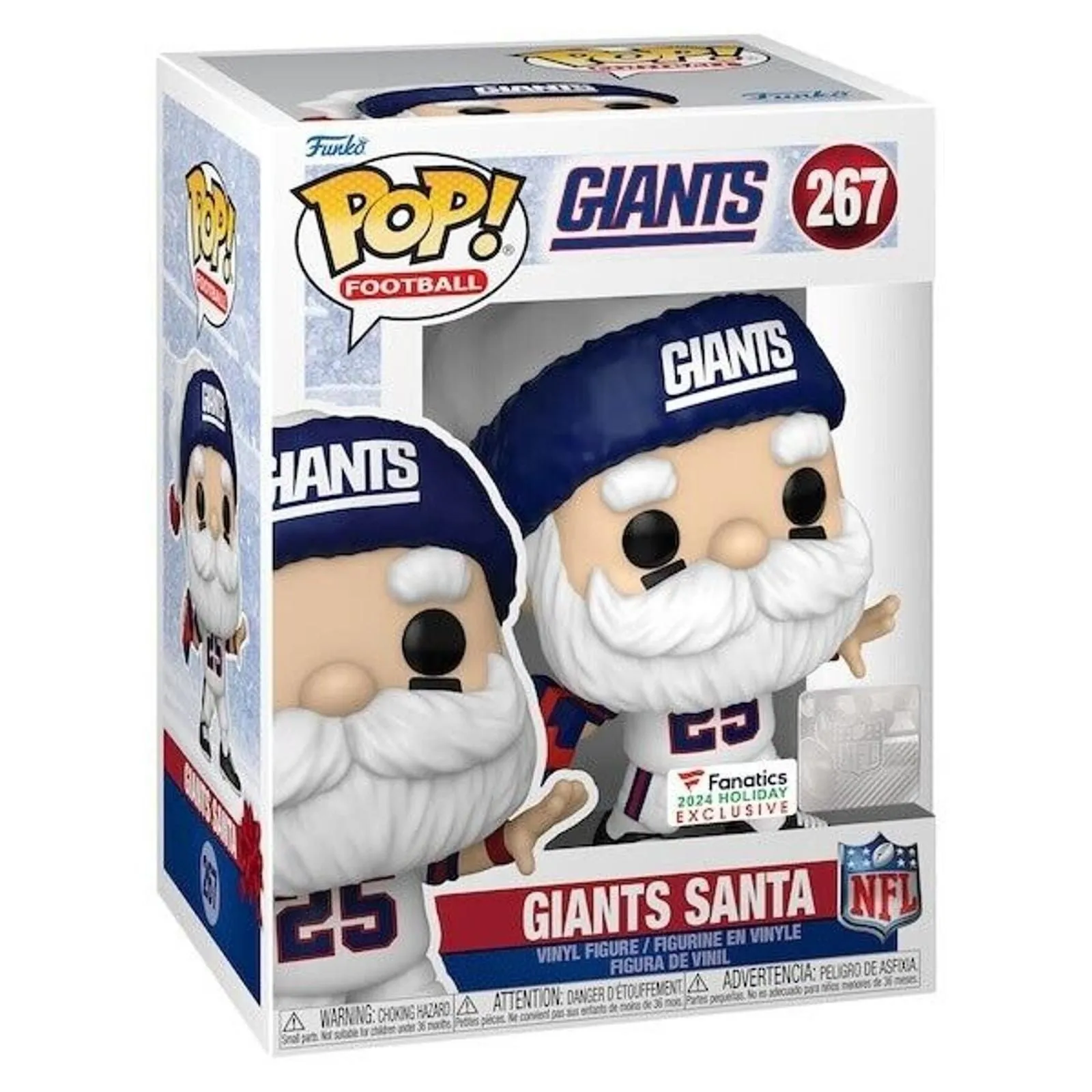 Product image for Funko POP NFL New York Giants 2024 Santa Clause Figure #267 Football Fanatics