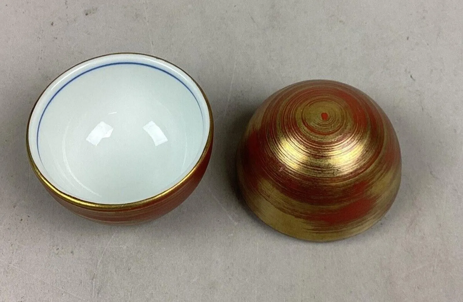 Product image for Vintage Oriental Porcelain Egg Cup With Lid - 3.25”H