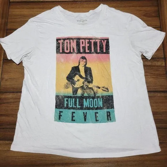 Product image for Hybrid Apparel Tom Petty SS Tee "Full Moon Fever" w/ Glitter -Size Medium (8-10)