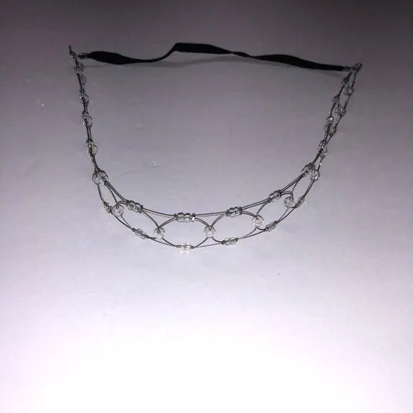 Product image for One Size Silver Stretchable Adult Headband With Gemstones