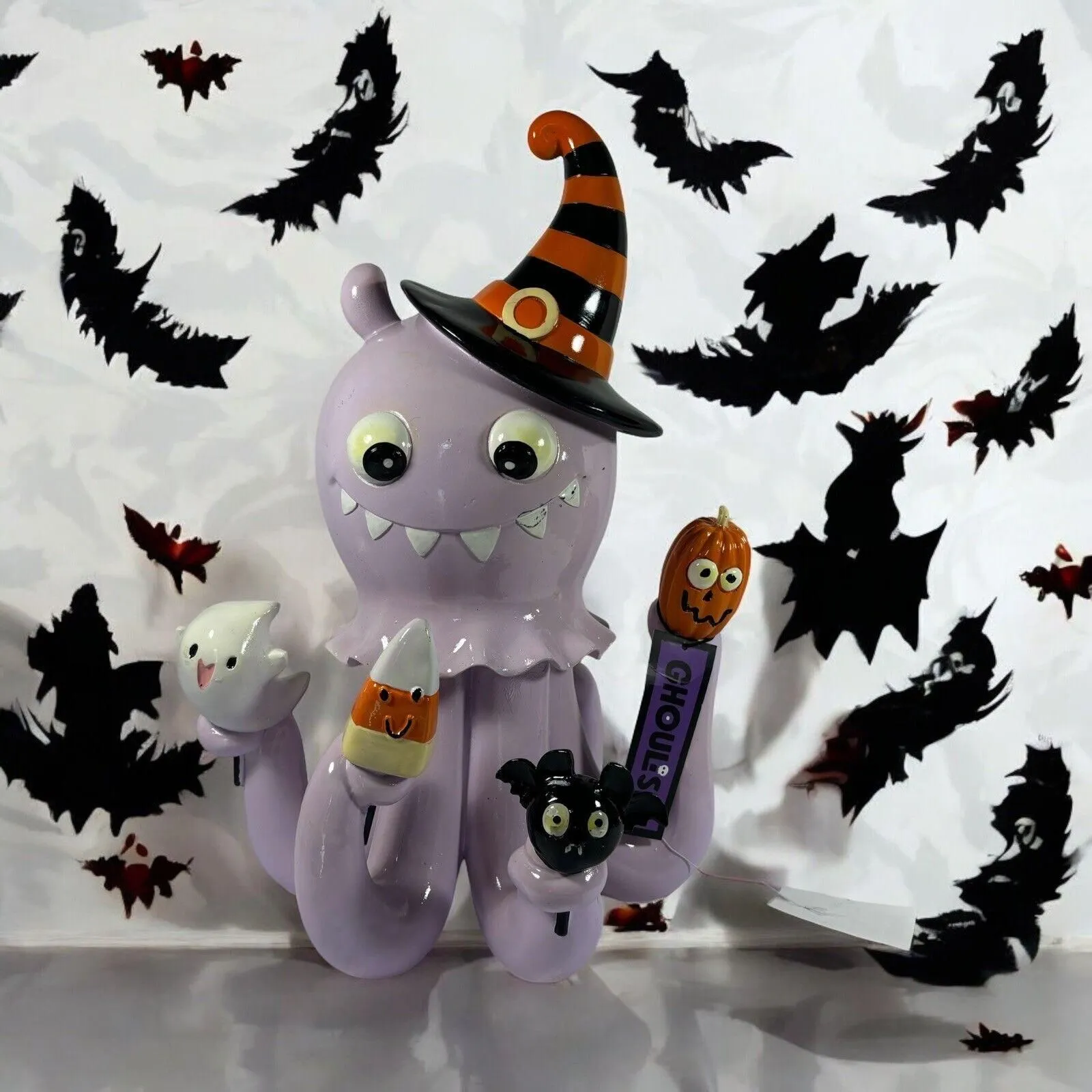 Product image for Viral Ghoulish Halloween Squid Octopus Purple Candy Corn Popsicles Figure NWT