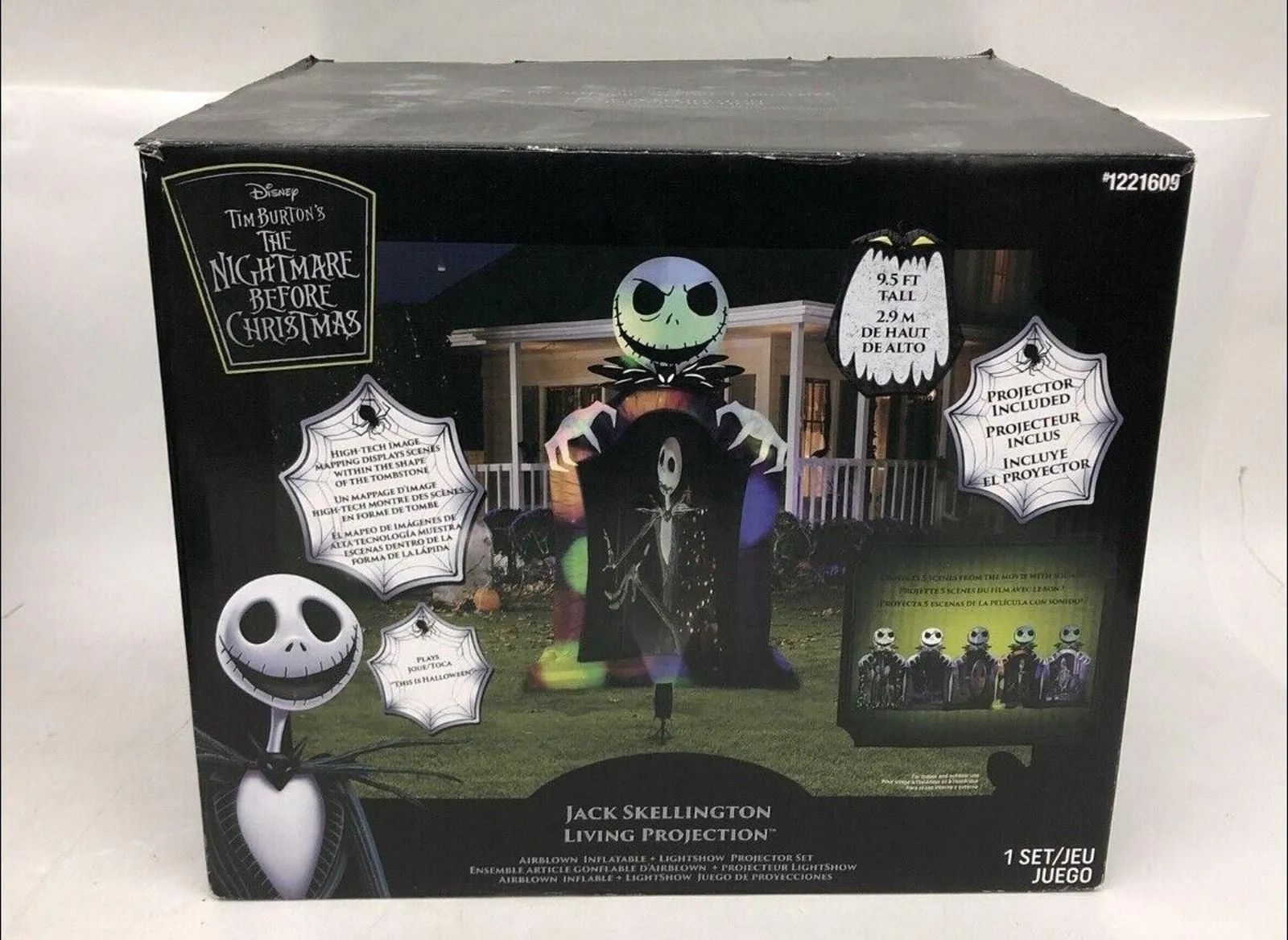 Product image for Gemmy Disney 9.5 ft Jack Skellington Living Projection Halloween Inflatable