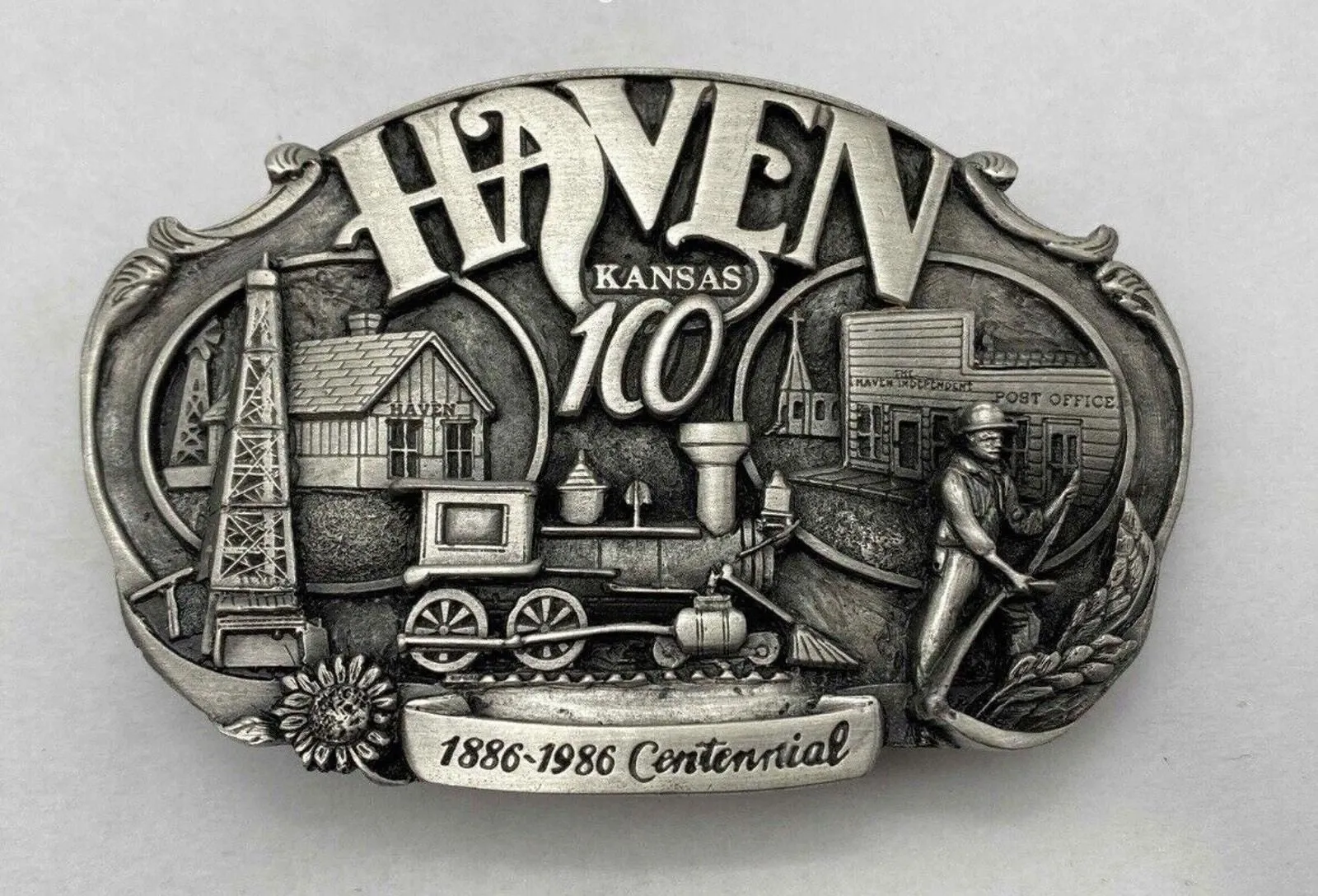 Product image for Siskiyou 1984 Haven Kansas 100 Years Centennial Limited Edition Belt Buckle #506