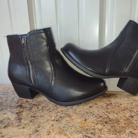 NEW 11 Women's Black Ankle Boots Side Zips Casual Footwear VJH