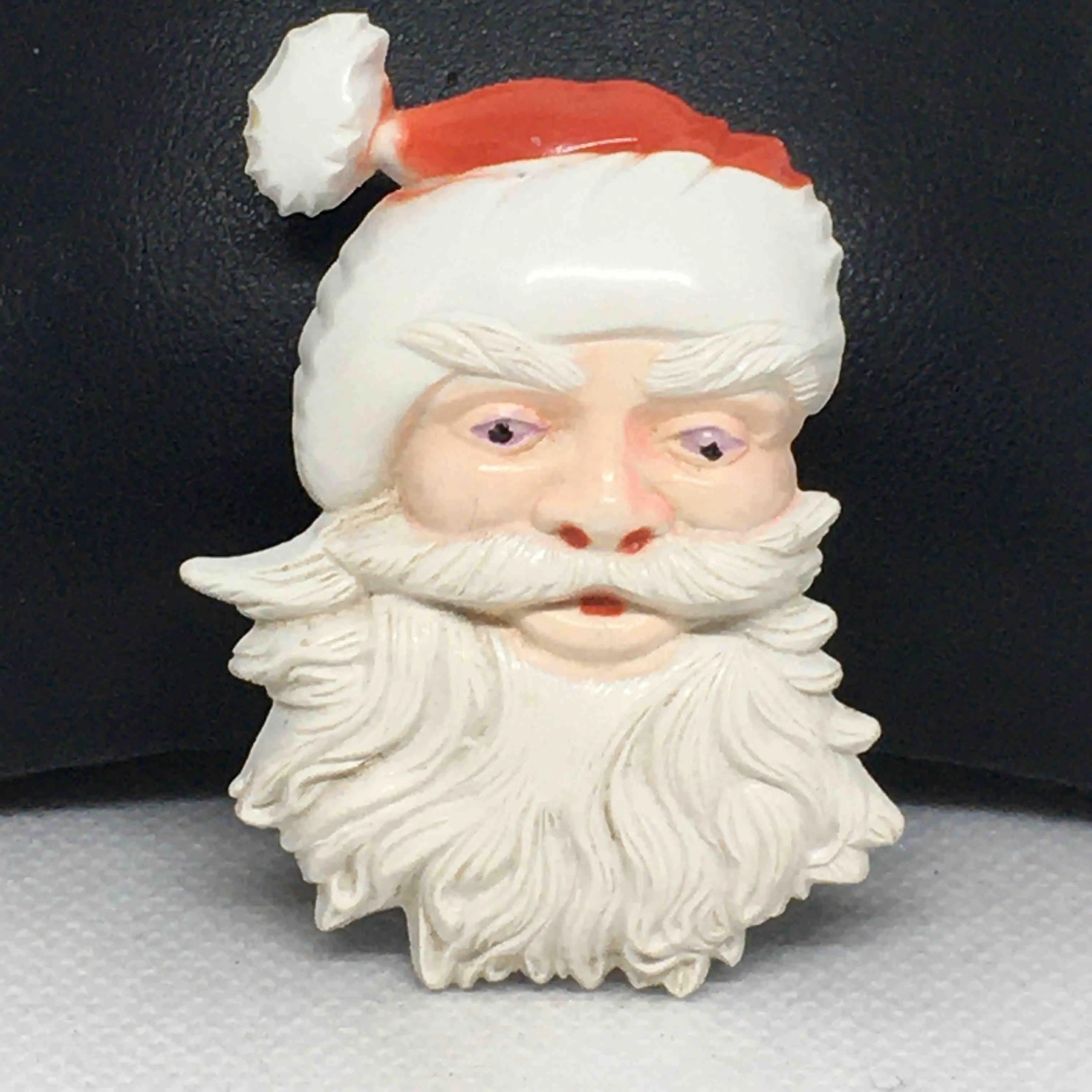 Product image for #38. Vintage Mid Century, Lucite Santa Brooch