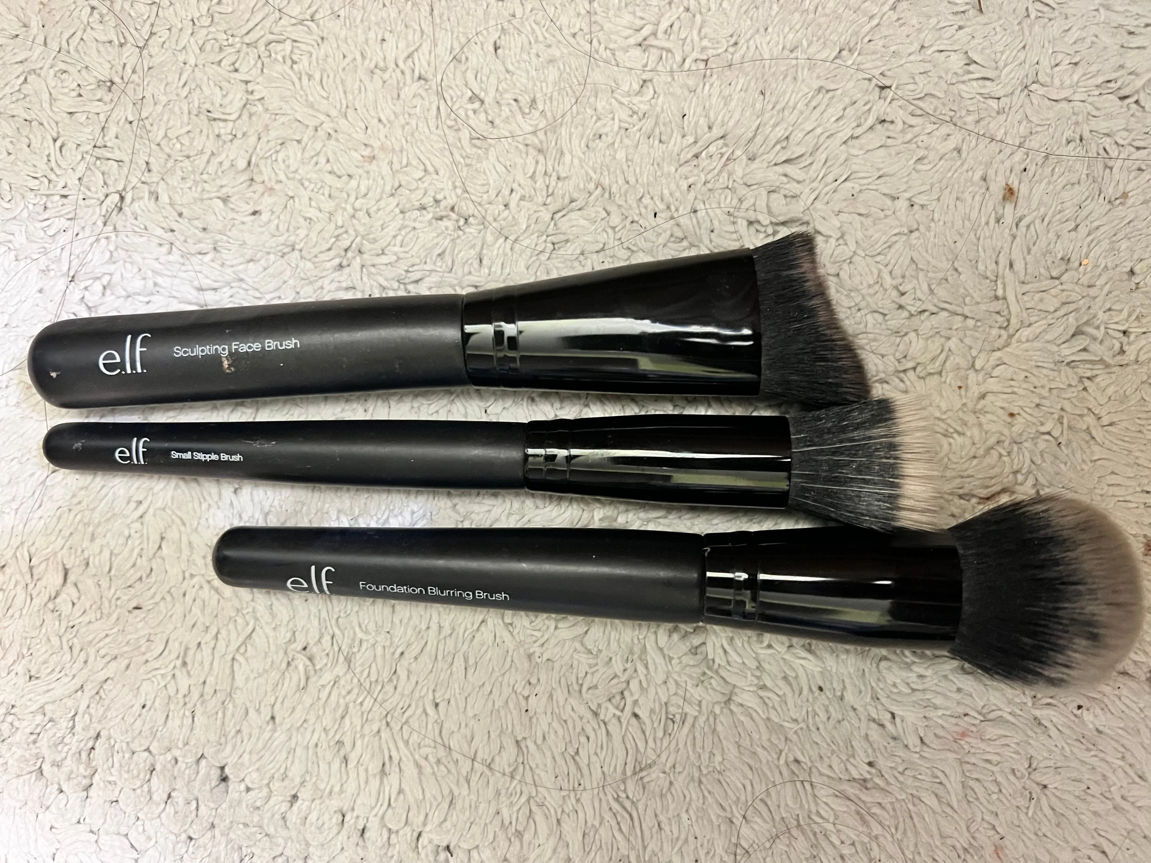 Product image for Set of 3 Elf Makeup Brushes  contour brush, foundation brush