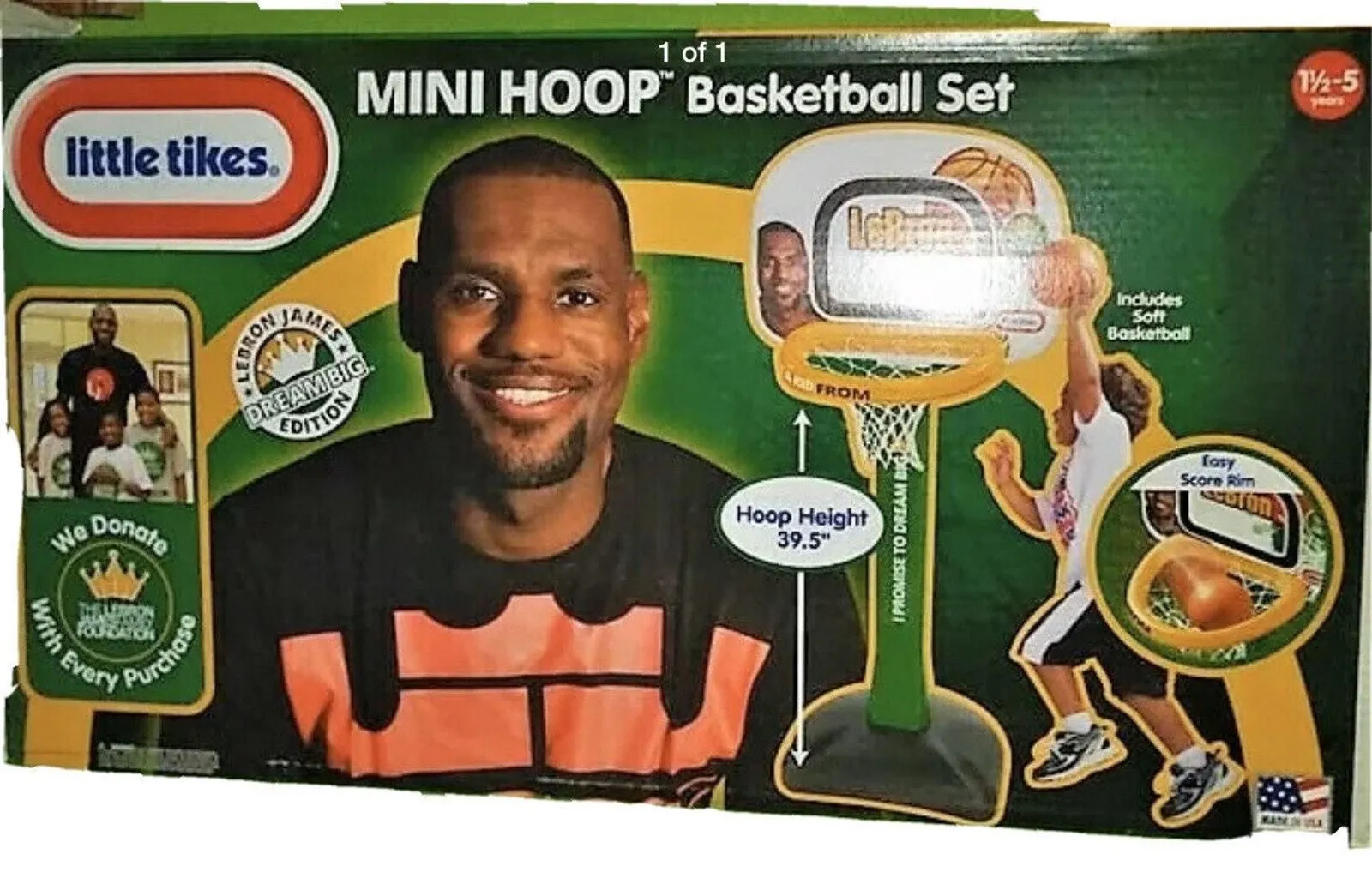 Product image for Little Tikes Lebron James Mini Hoop Basketball 1of1 Only New Sealed On eBay