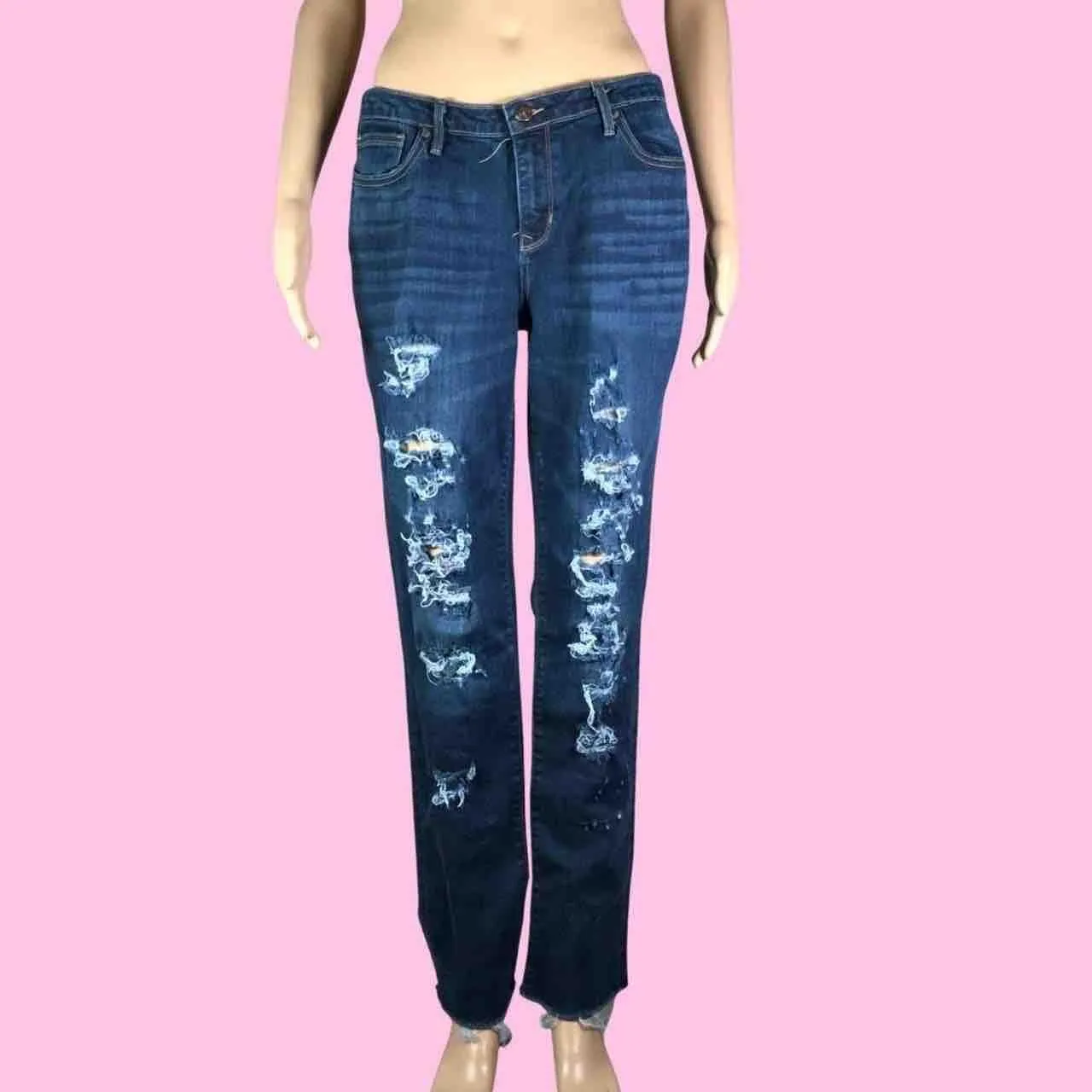 Product image for The “Lilibet” Jeans - Old Navy Straight Leg Distressed Jeans Size 6 Tall