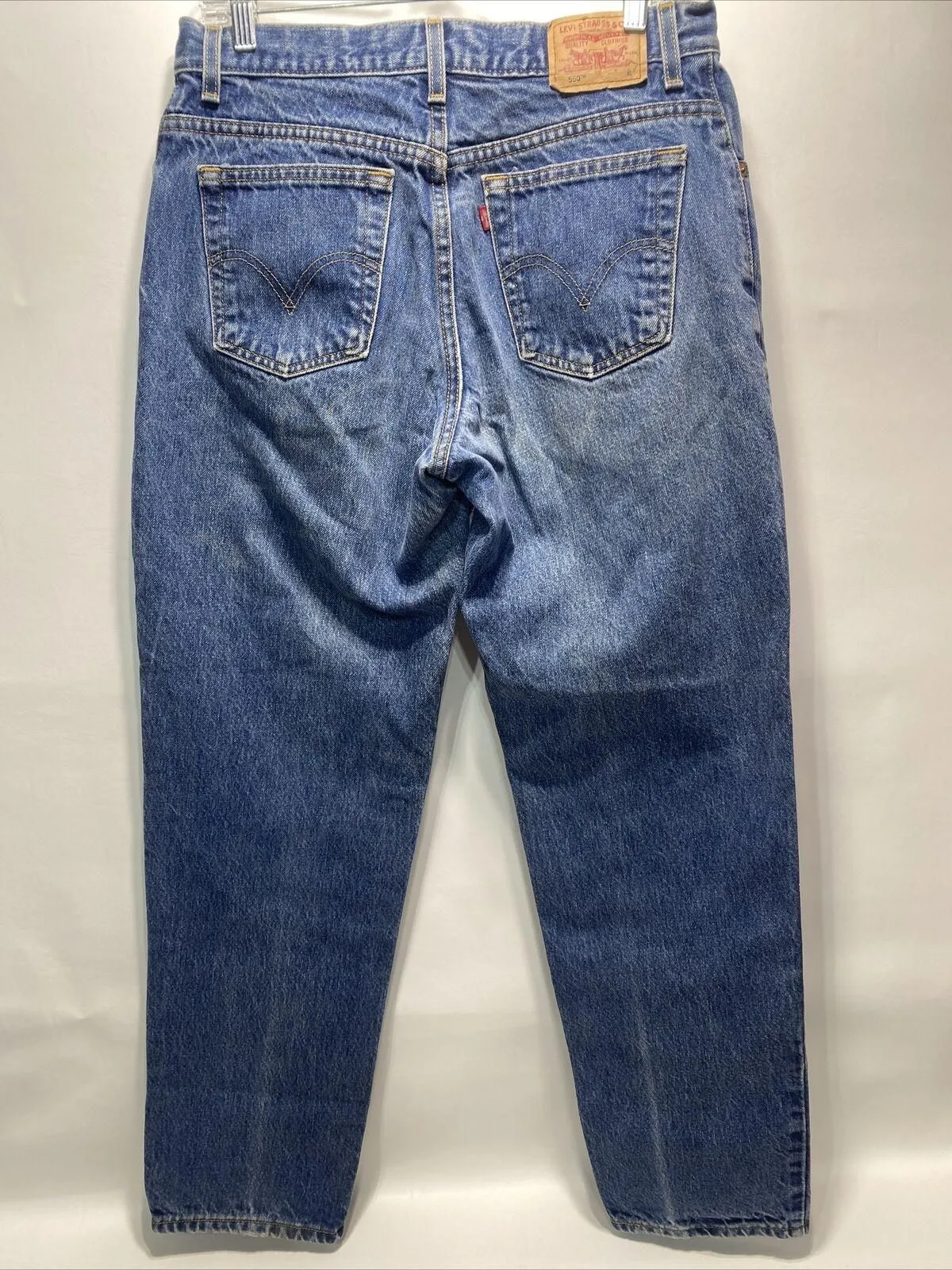 Product image for Levi's 550 Red Tab Classic Relaxed  Acid Wash Jeans, Women's Size 12 M (32x30)