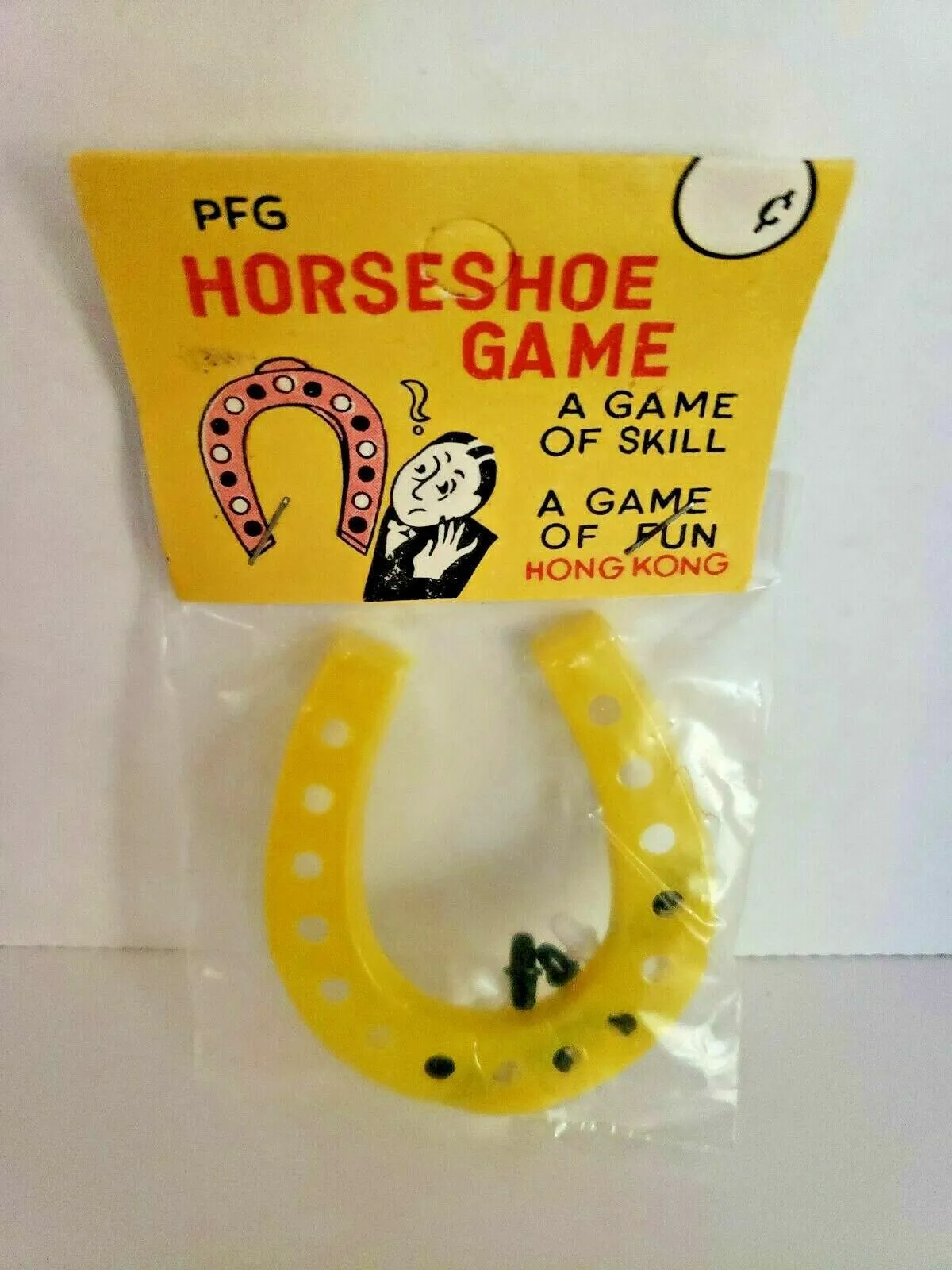 Product image for Vintage Peg Horseshoe Game Dime Store Toy vintage 1960's Hong Kong NOS
