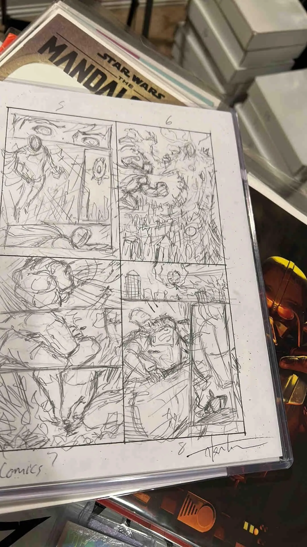 Product image for Tyler Kirkham original art action comics preliminary art signed w coa
