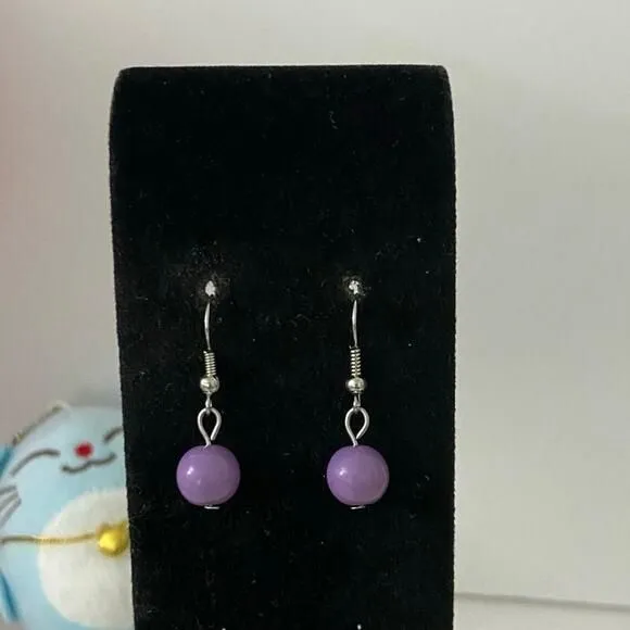Product image for purple bead earrings