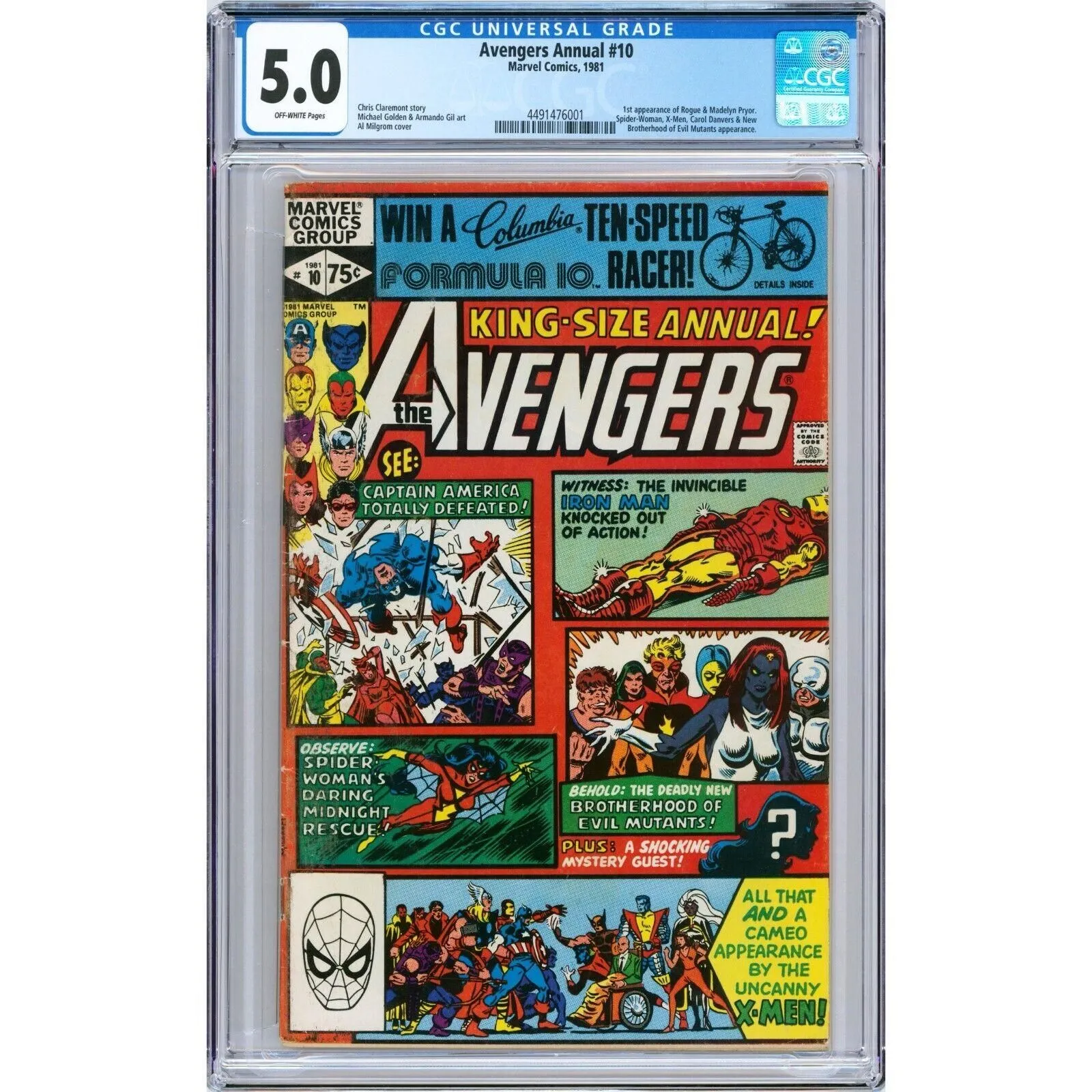 Product image for Avengers Annual #10 1981 Marvel CGC 5.0 1st Rogue, Mystique (cover), Maddy Pryor