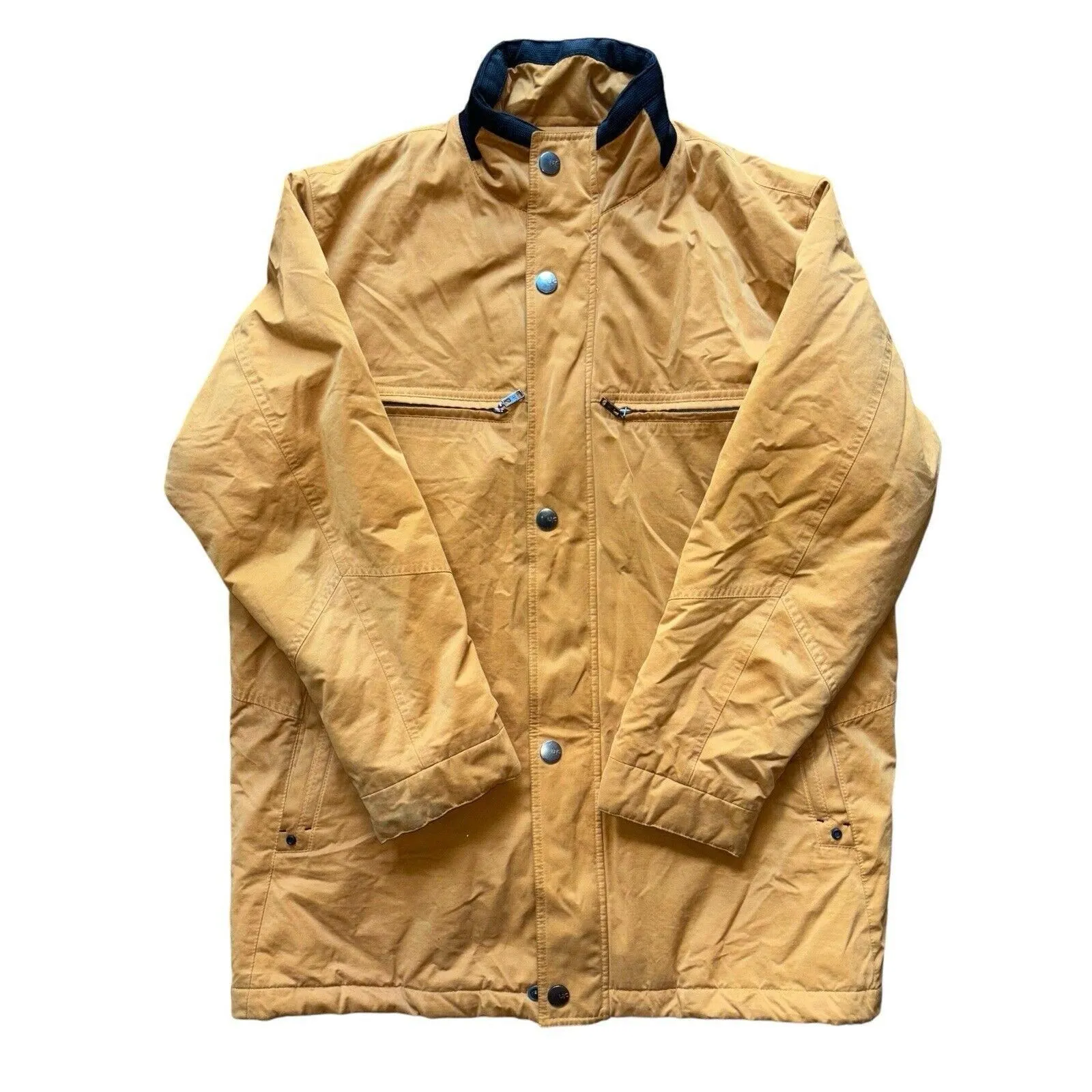 Product image for Haupt Outerwear Jacket Mens 40R Mustard Yellow Cotton Poly Nylon Made In Germany