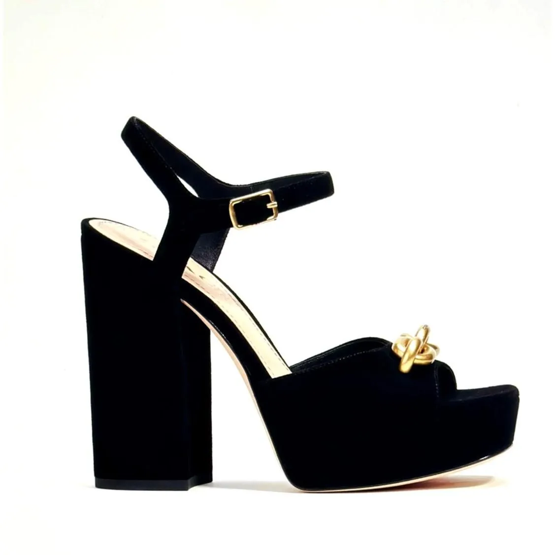 Product image for Coach Nicolette Sandal Gold Chain Block Heel Strappy size 11