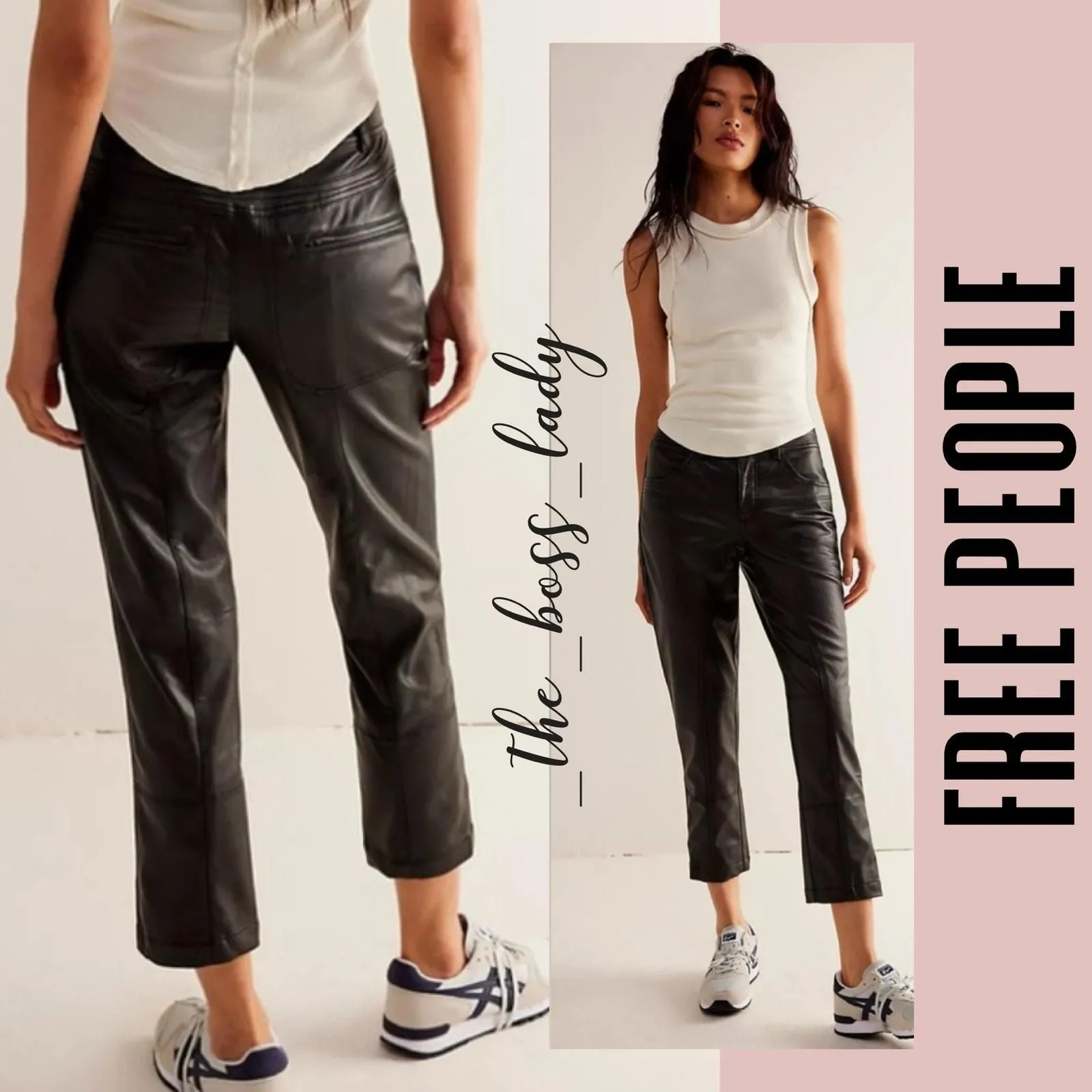 Product image for Free People pants vegan leather moto boho