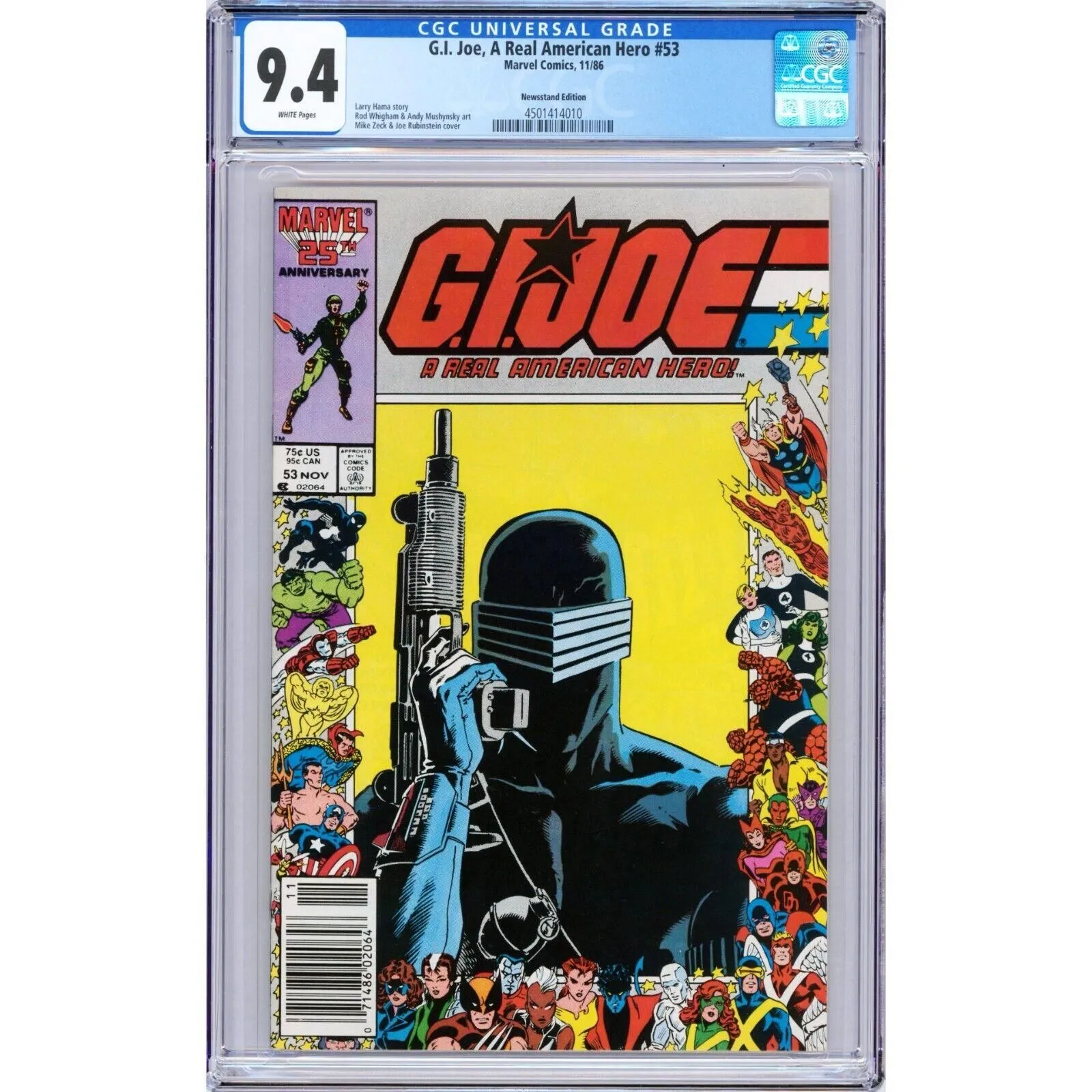 Product image for G.I. Joe, A Real American Hero #53 1986 Marvel CGC 9.4 [Newsstand] Marvel Border