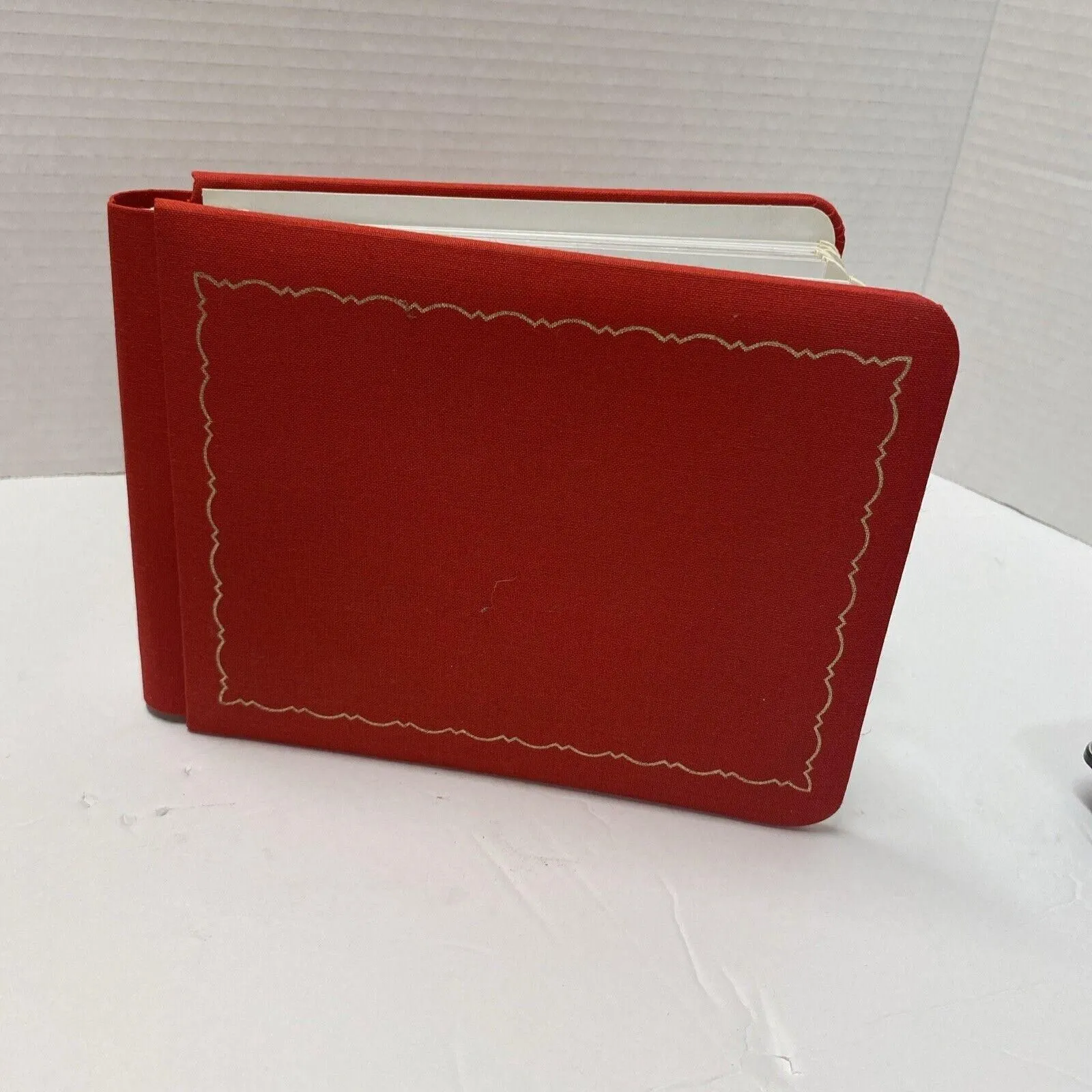 Product image for Memories Forever 5 X 7 Album Red Scrapbook 10 Pages Gold Embossed Border Damage