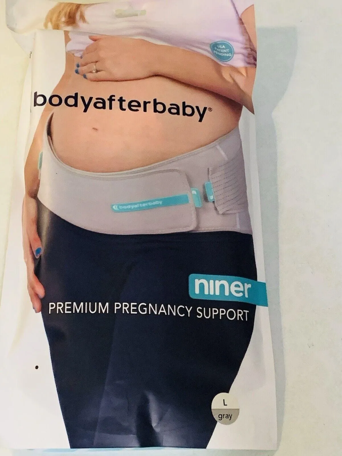 Product image for Bodyafterbaby Niner Premium Pregnancy Support size L Gray Open Box