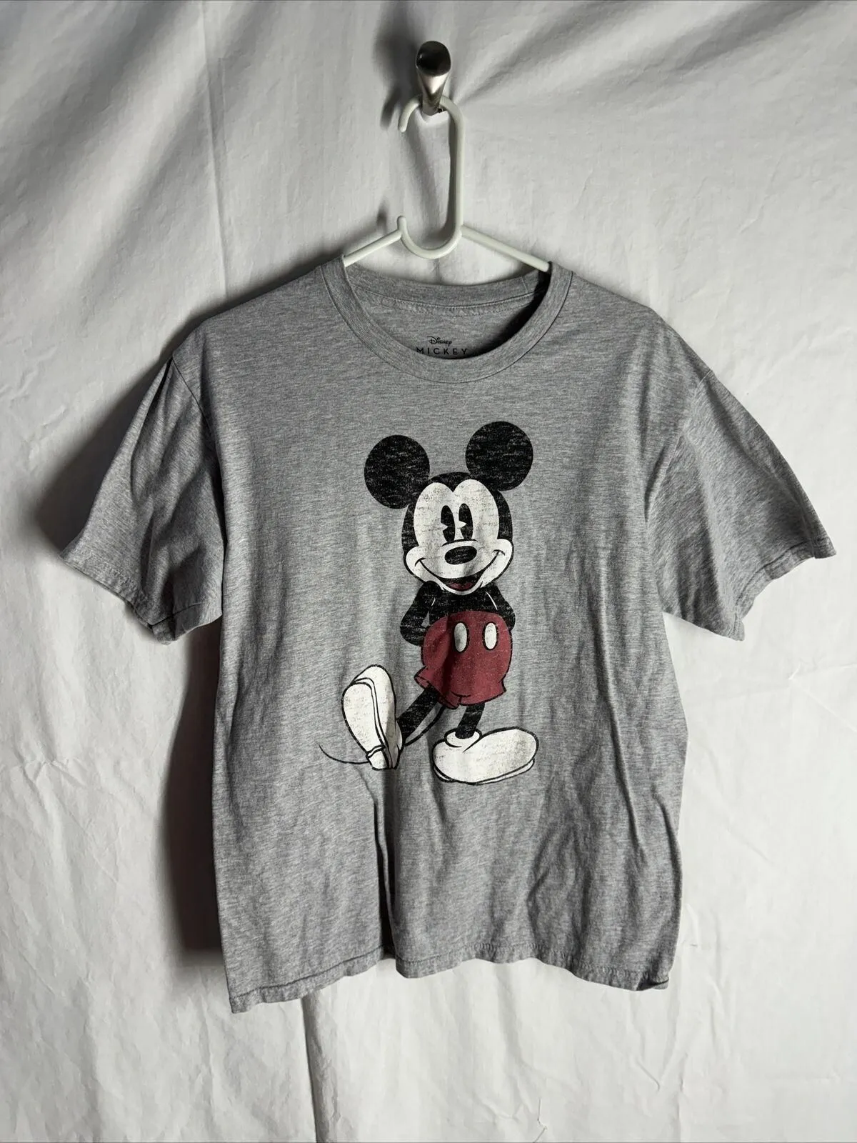 Product image for Disney Mickey Mouse T-Shirt Adult M Graphic Print Gray