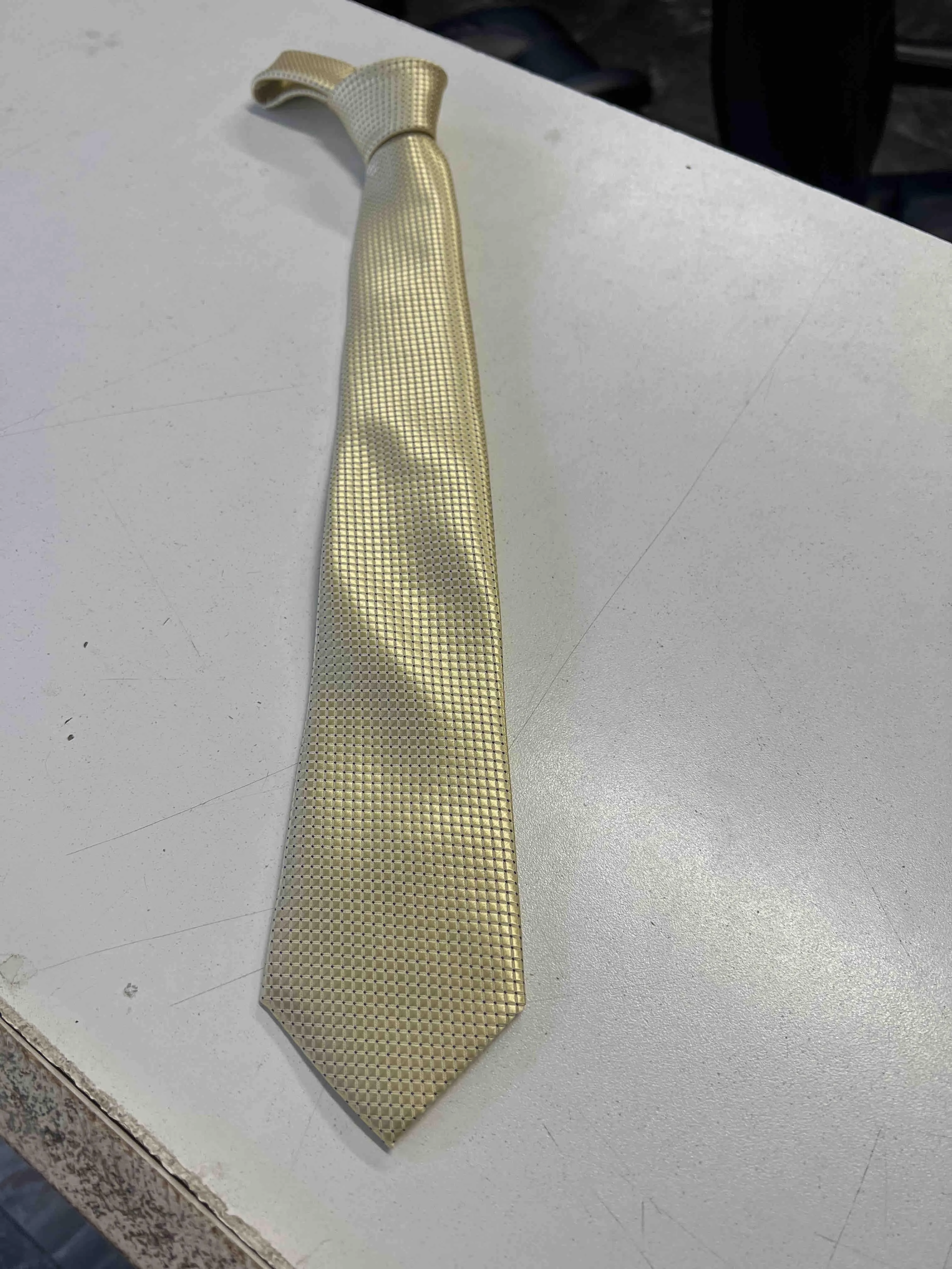 Product image for New Men’s Tie Yellow Dot 100% Silk Made In Italy