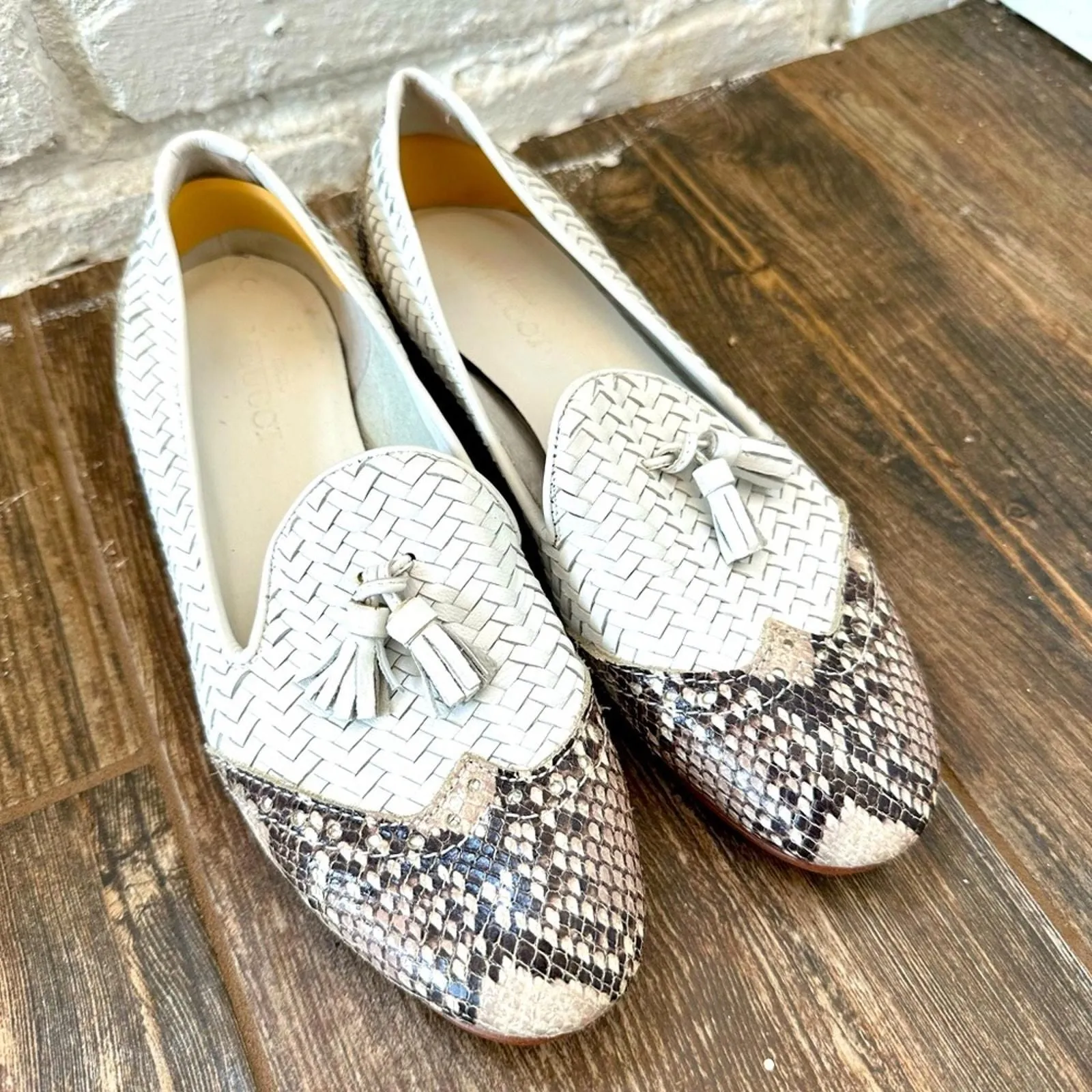 Product image for SESTO MEUCCI Vintage white tassel loafers 7 made In Italy