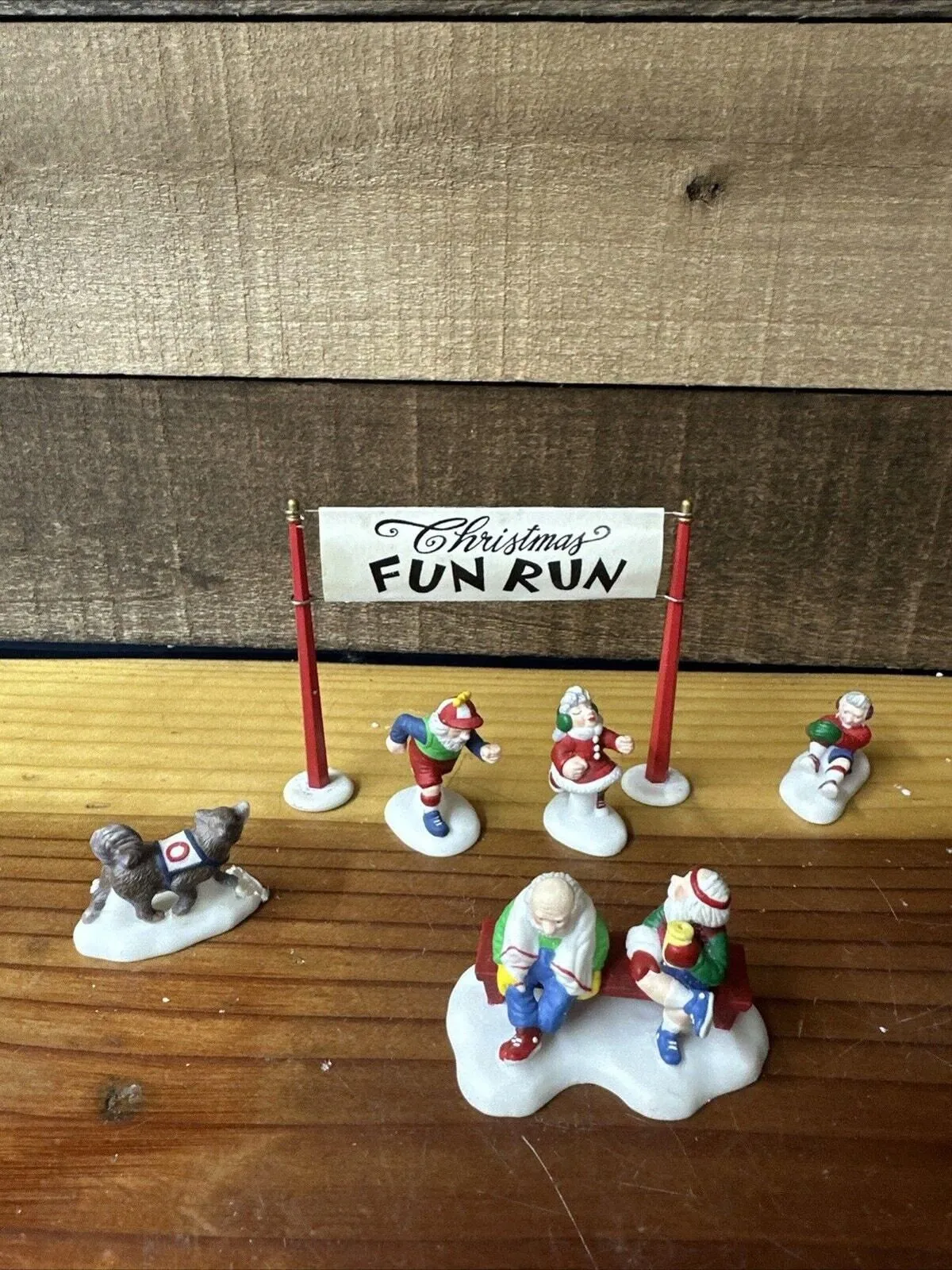 Product image for Dept 56 North Pole Village Christmas Fun Run 2274075 Set Of6 Accessory Complete