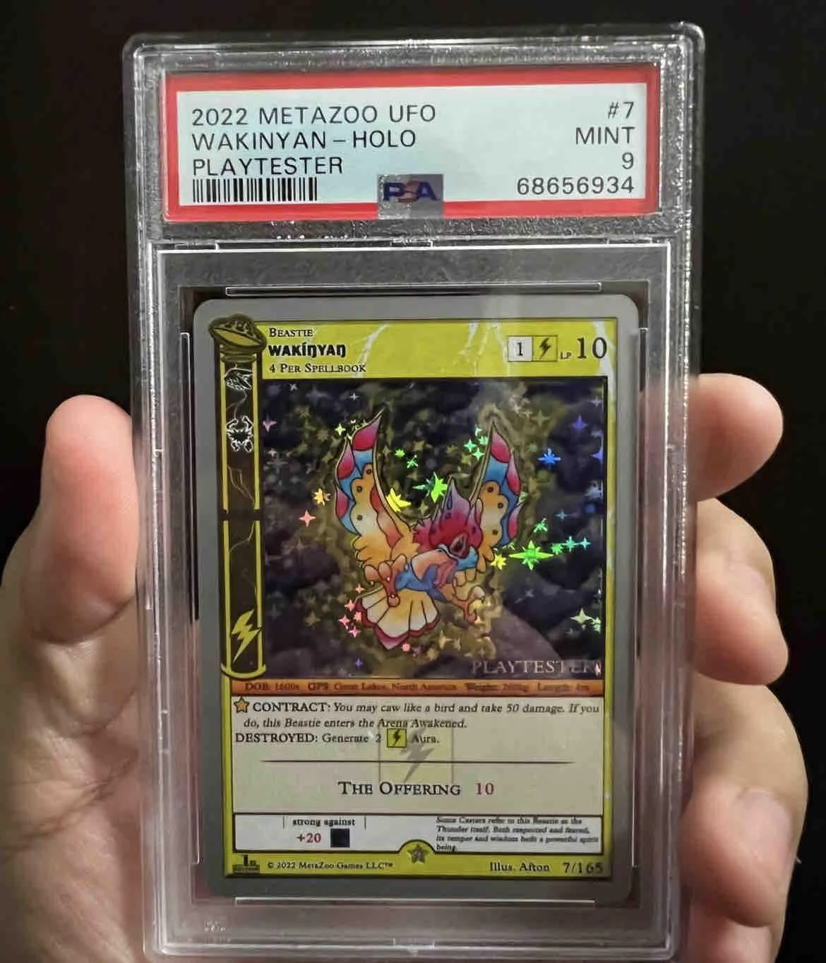 Product image for WAKINYAN FULL HOLO SILVER BORDER METAZOO PLAYTESTER CARD PSA 9 Pop 1!!! None Higher!!!
