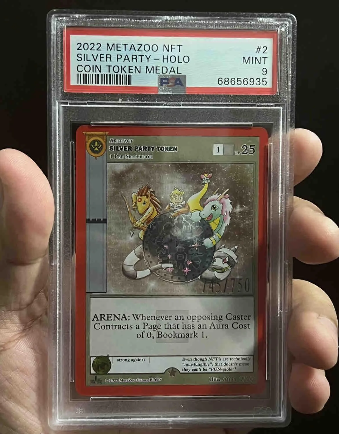 Product image for 2022 MetaZoo Silver Party Token Promo 745/750 Only 469 Produced PSA 9