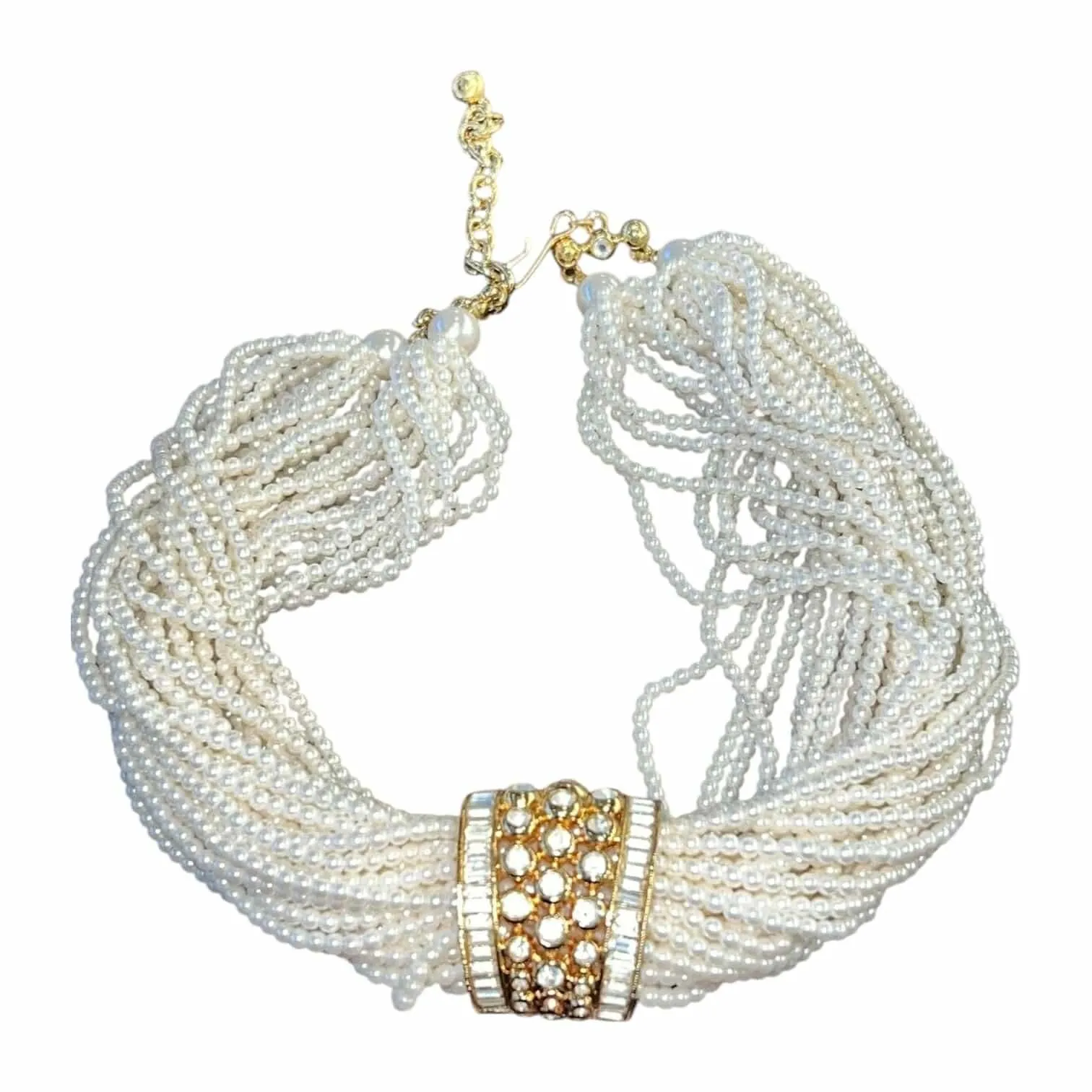 Product image for Vintage Elizabeth Taylor for Avon Evening Star Multi-Strand Faux Pearl Necklace 