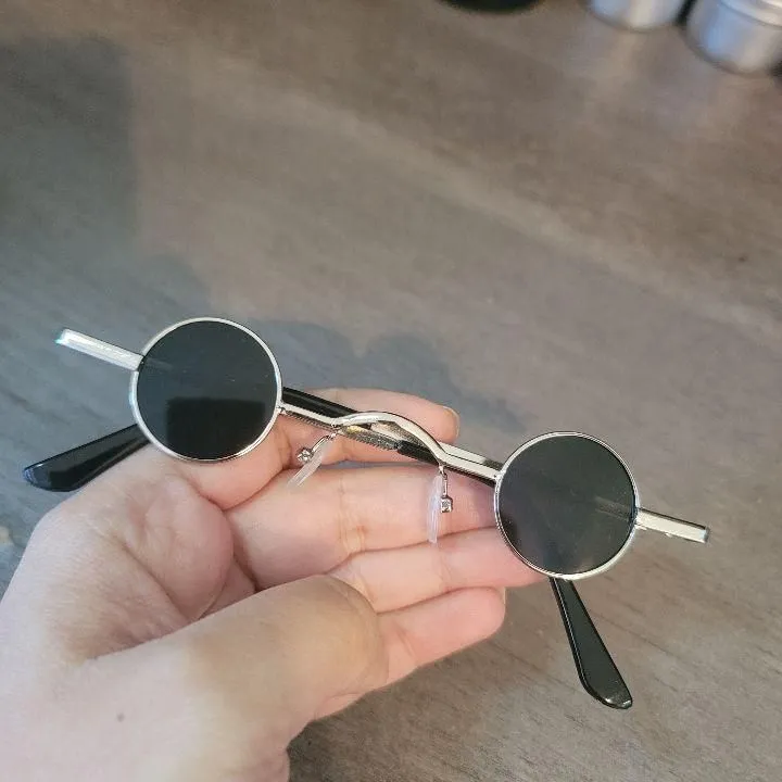 Product image for small framed sunglasses silver frame New 