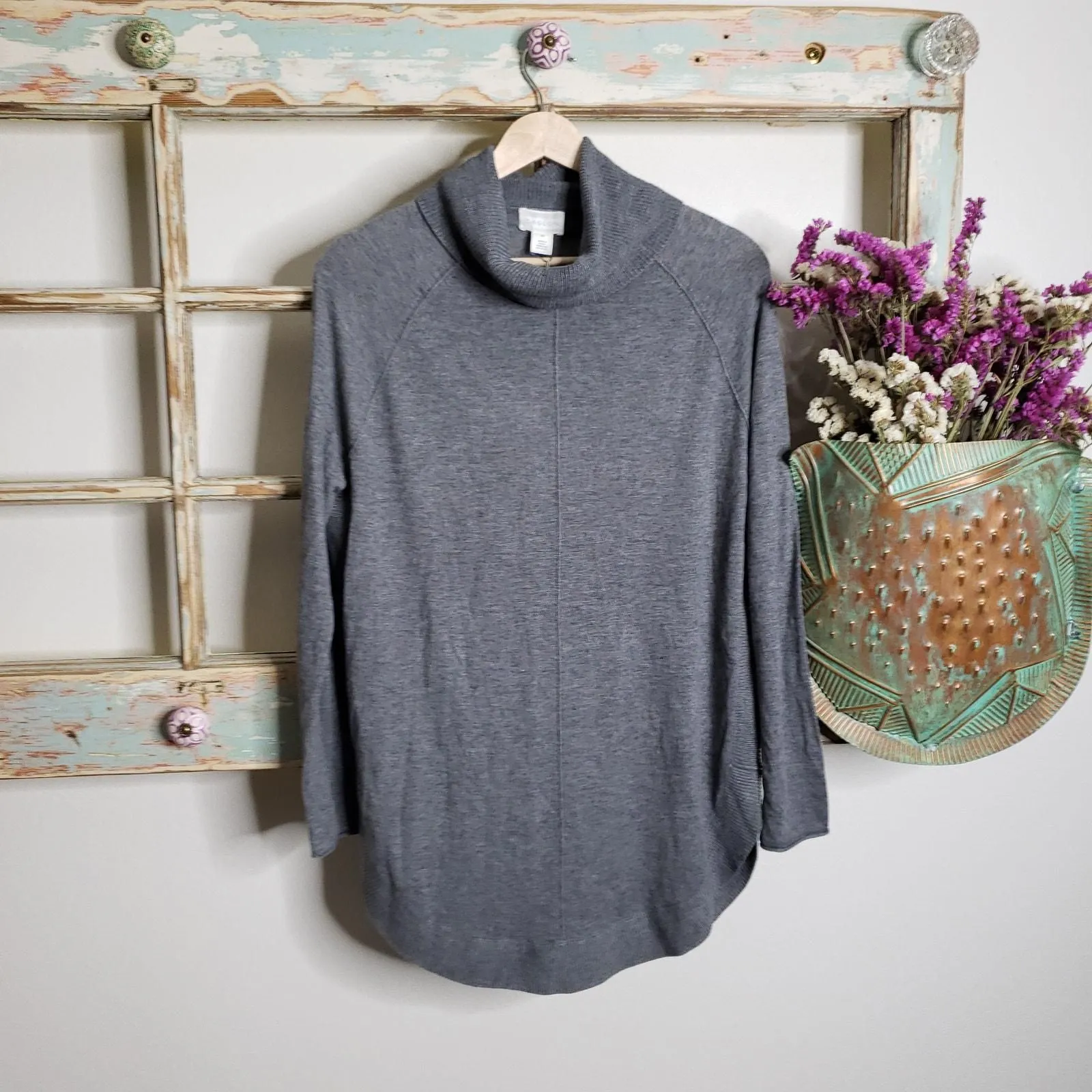 Product image for Caslon sweater NWT gray long sleeve cowl neck pullover Size XS
