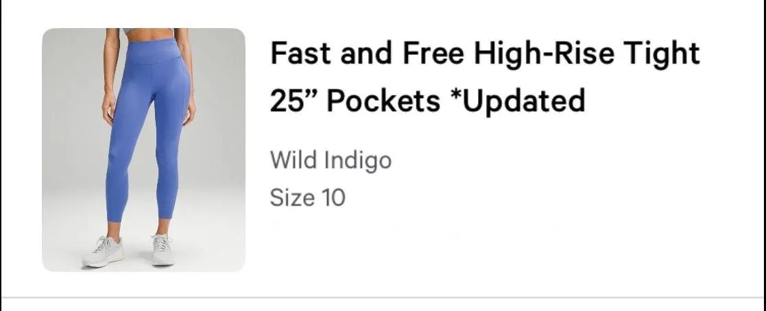 Product image for NWT Fast and free high-rise tight 25 inches￼