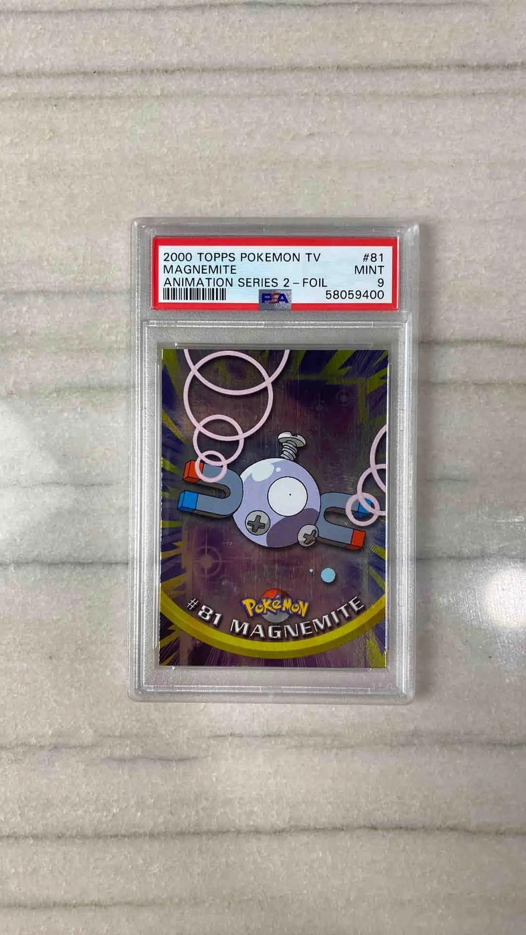Product image for Megnemite 2000 Topps Pokémon Tv, PSA 9 