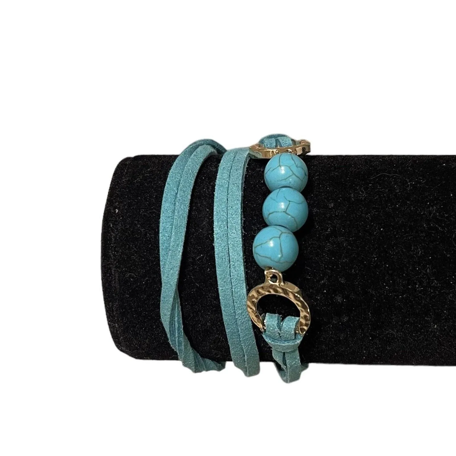 Product image for New Fashion Jewelry Wrap Bracelet Leather Wrap Turquoise Color Magnetic Clasp