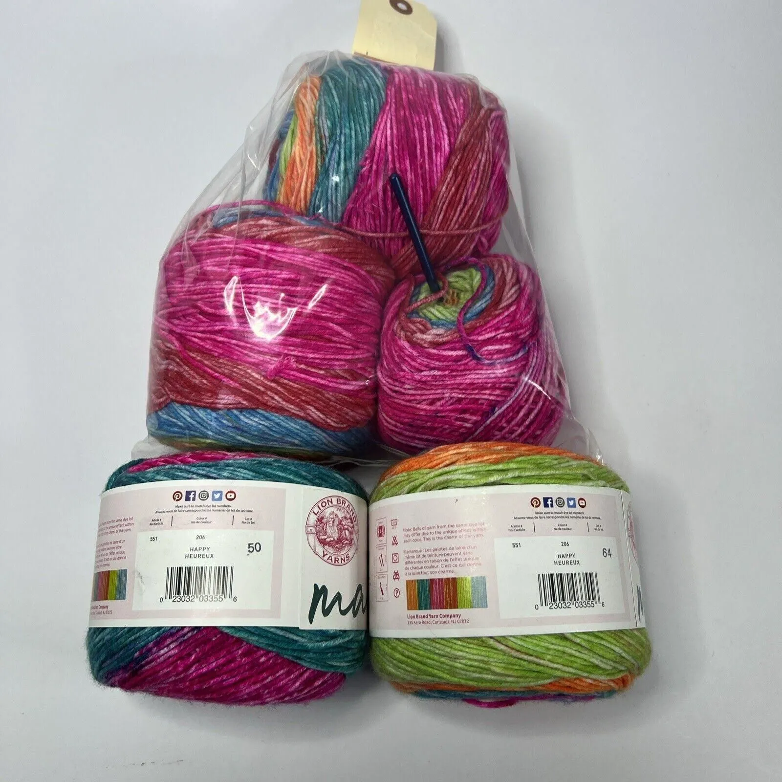 Product image for Lion Brand Mandala Ombre Yarn Color Happy Heureux Lot Of 5