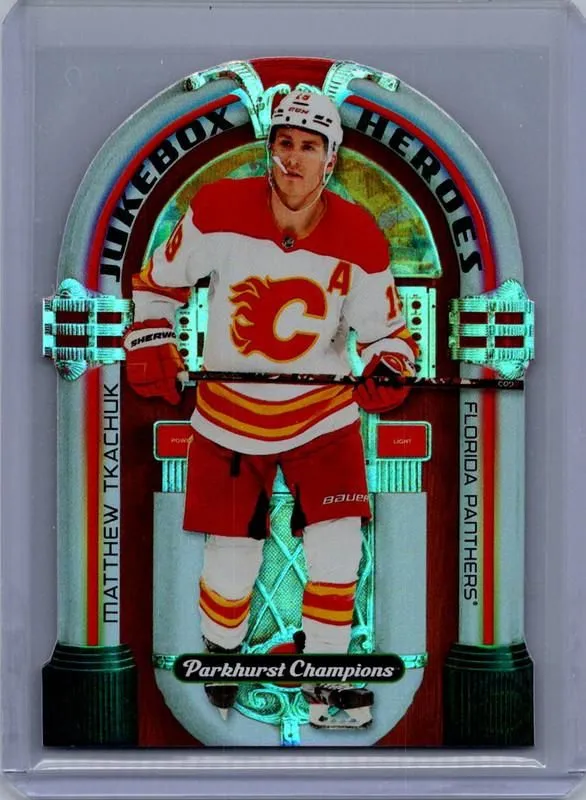 Product image for Parkhurst Champions Matthew Tkachuk #JH-14 Die-Cut Calgary Flames
