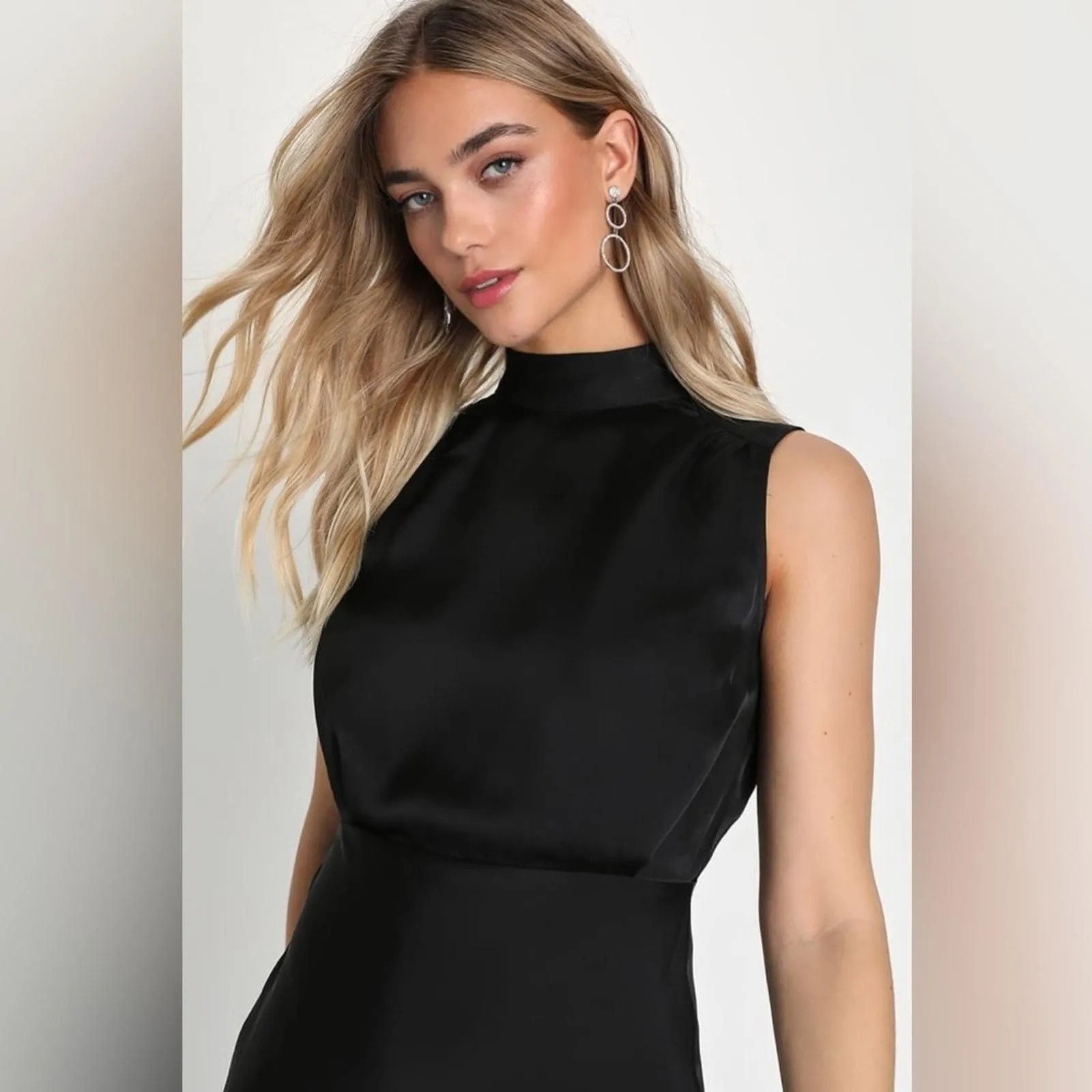 lulus classic elegance dress Lulu's Classic Elegance Wine Satin Sleeveless Mock Neck Maxi Dress Wedding  Party