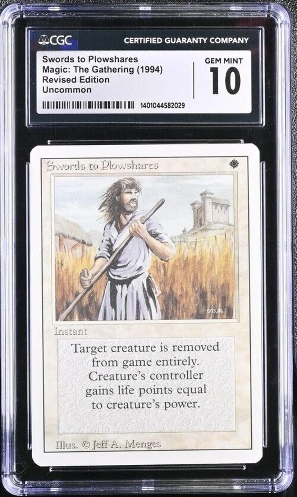 Product image for Magic MTG Swords to Plowshares Revised Edition CGC 10 GEM MINT