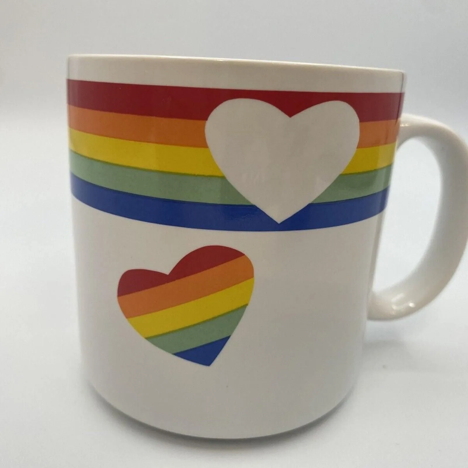 Product image for Russ Berrie & Co Vtg 1980's Rainbow Heart Mug (D2)