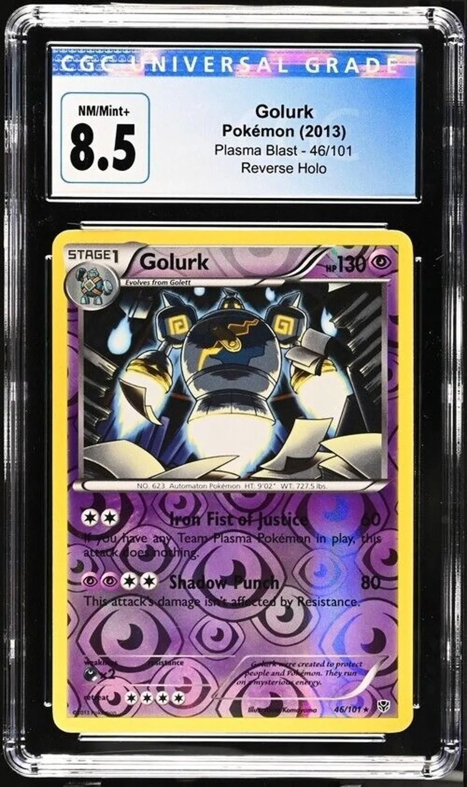 Product image for Pokemon - Golurk - 46/101 - Holo Rare - Plasma Blast - CGC 8.5